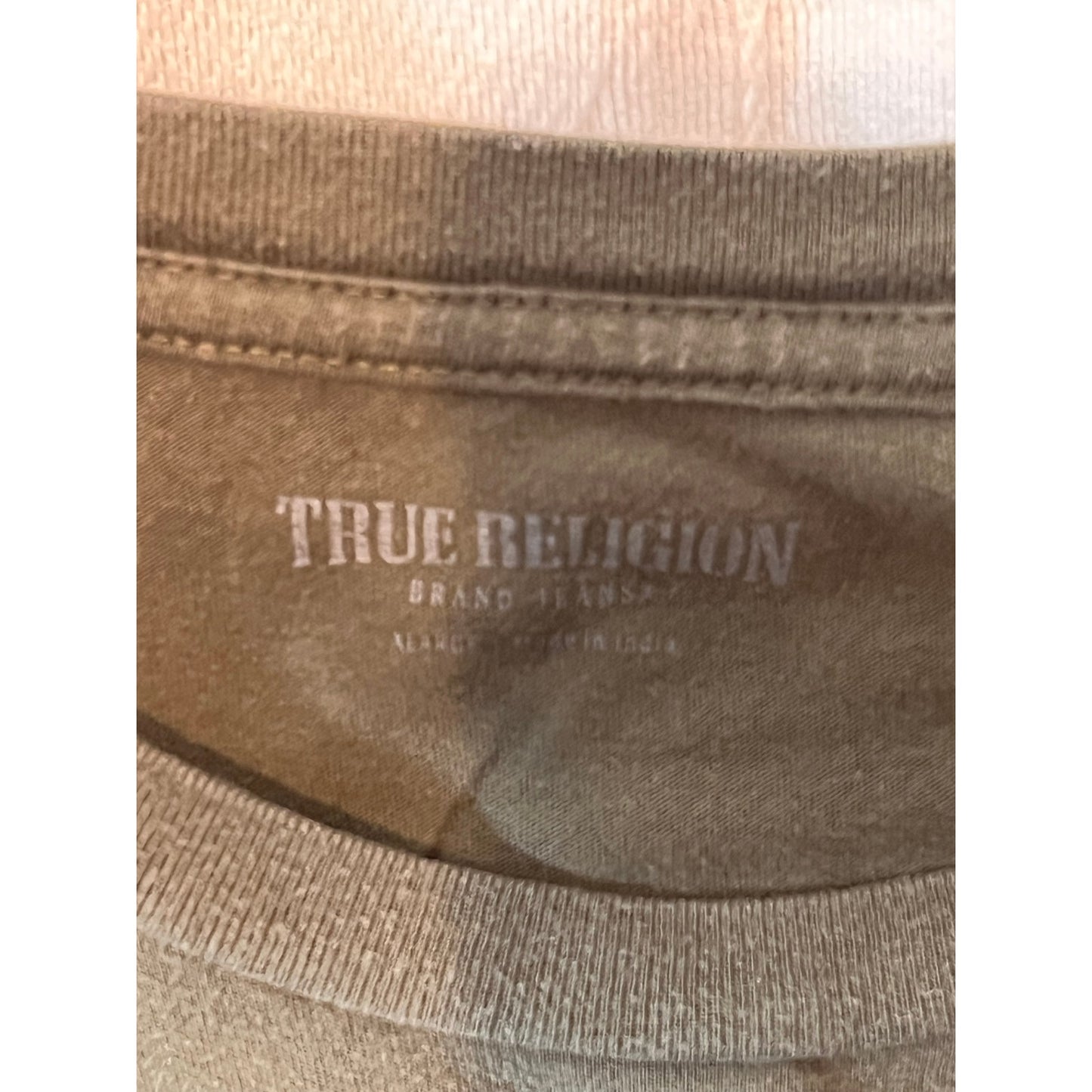 True Religion Graphic Olive Green T-Shirt Mens L