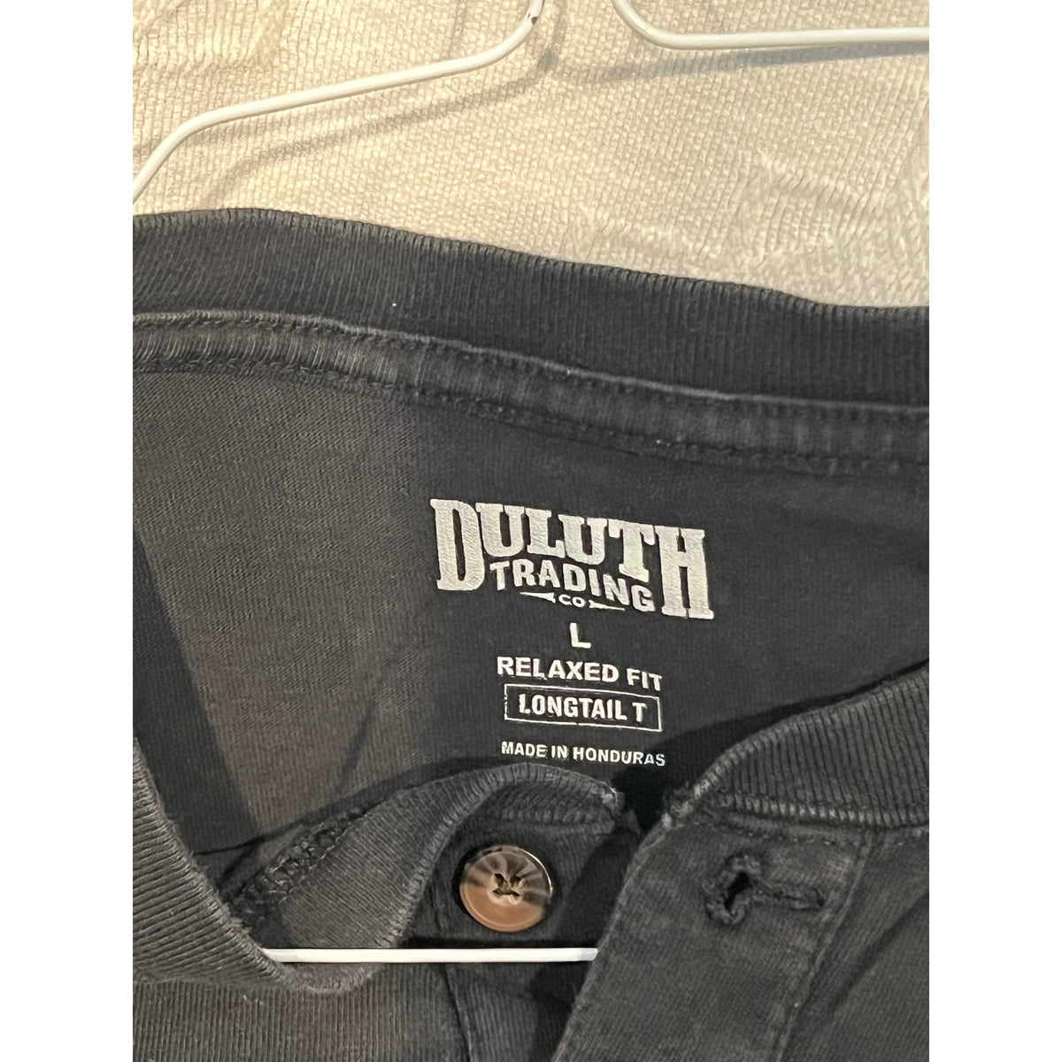 Duluth Trading Relaxed Long Tail qtr Button Mens Large Tee