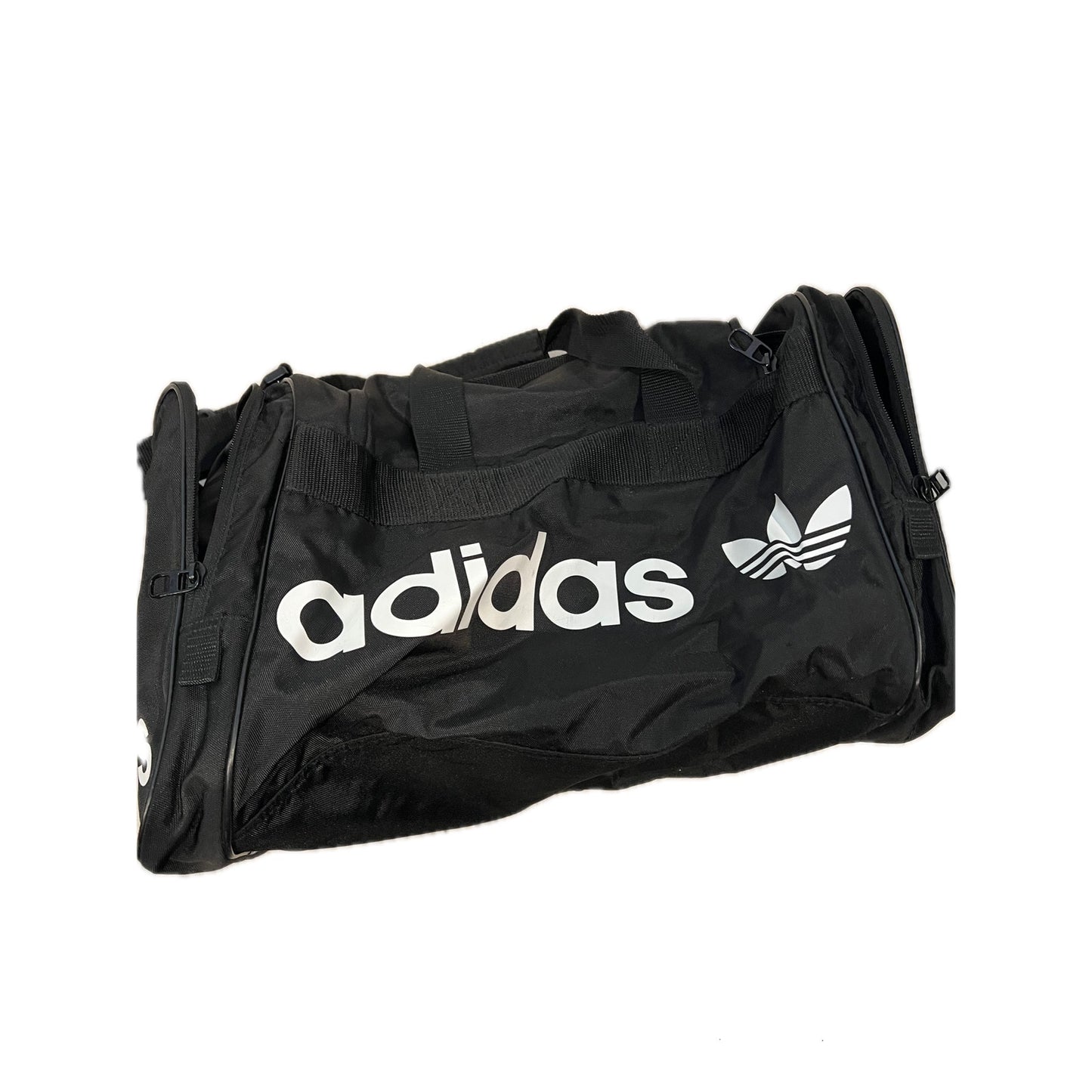Adidas Defender Small Black White Duffel Gym Bag 18x10x10