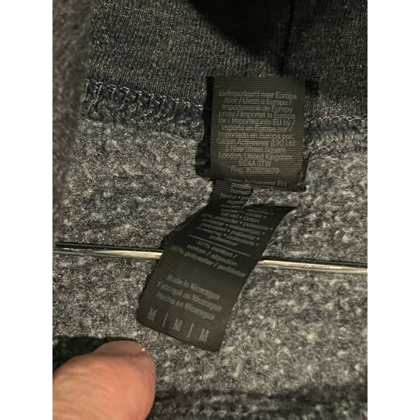 Sweat à capuche AMMPS gris anthracite pour homme, taille M