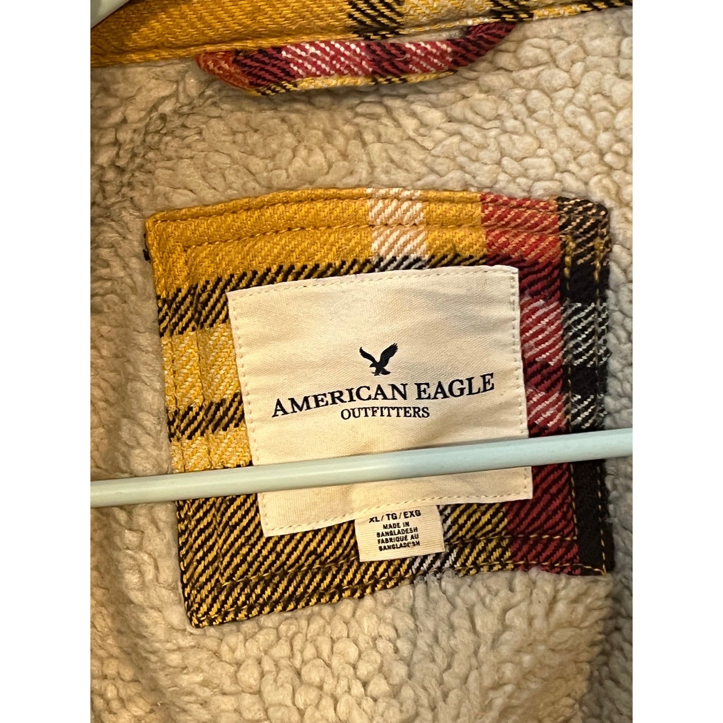Blouson aviateur isolant American Eagle brun et jaune pour homme, taille M