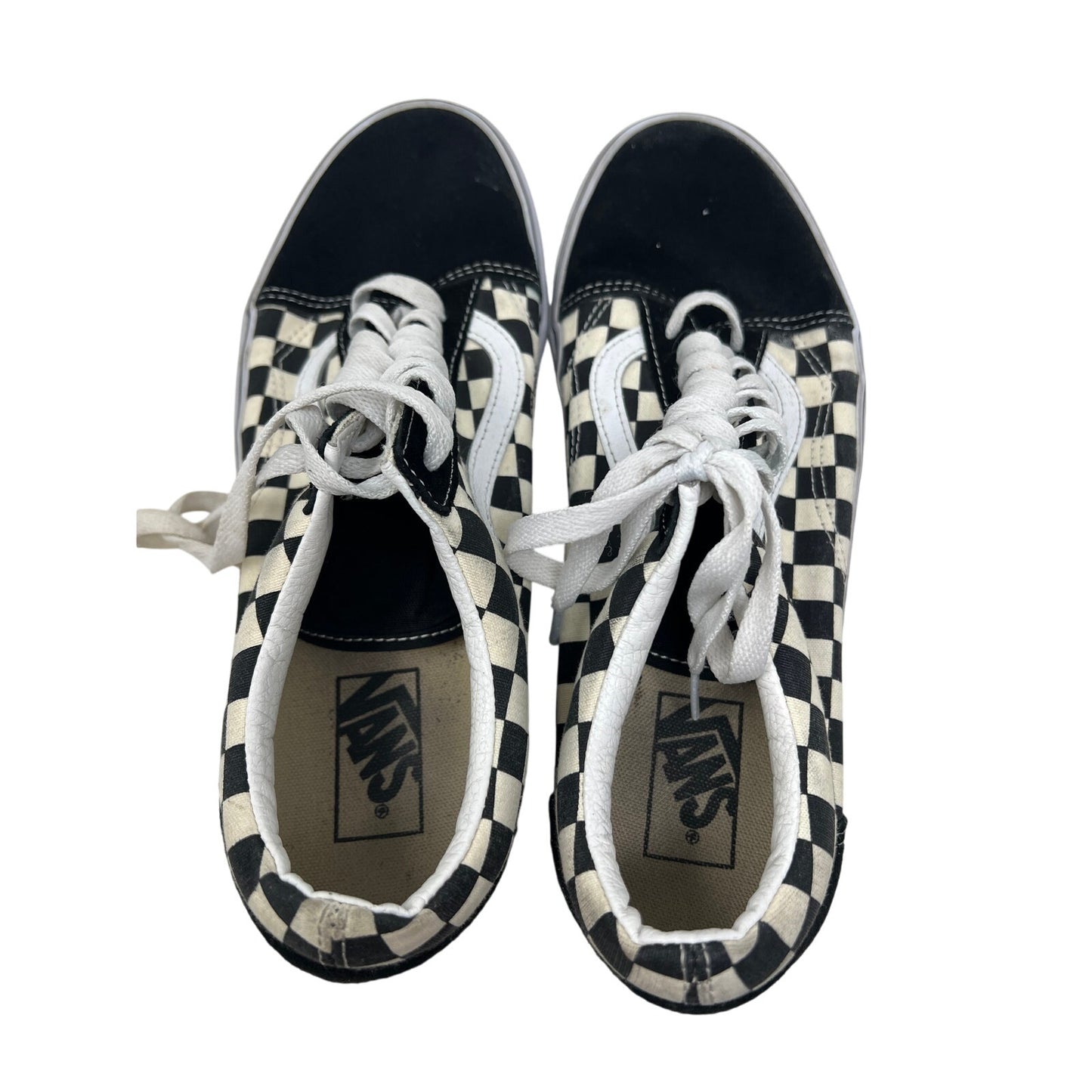 Vans White Black Checked Skate Shoes Mens 10.5 Womans 12