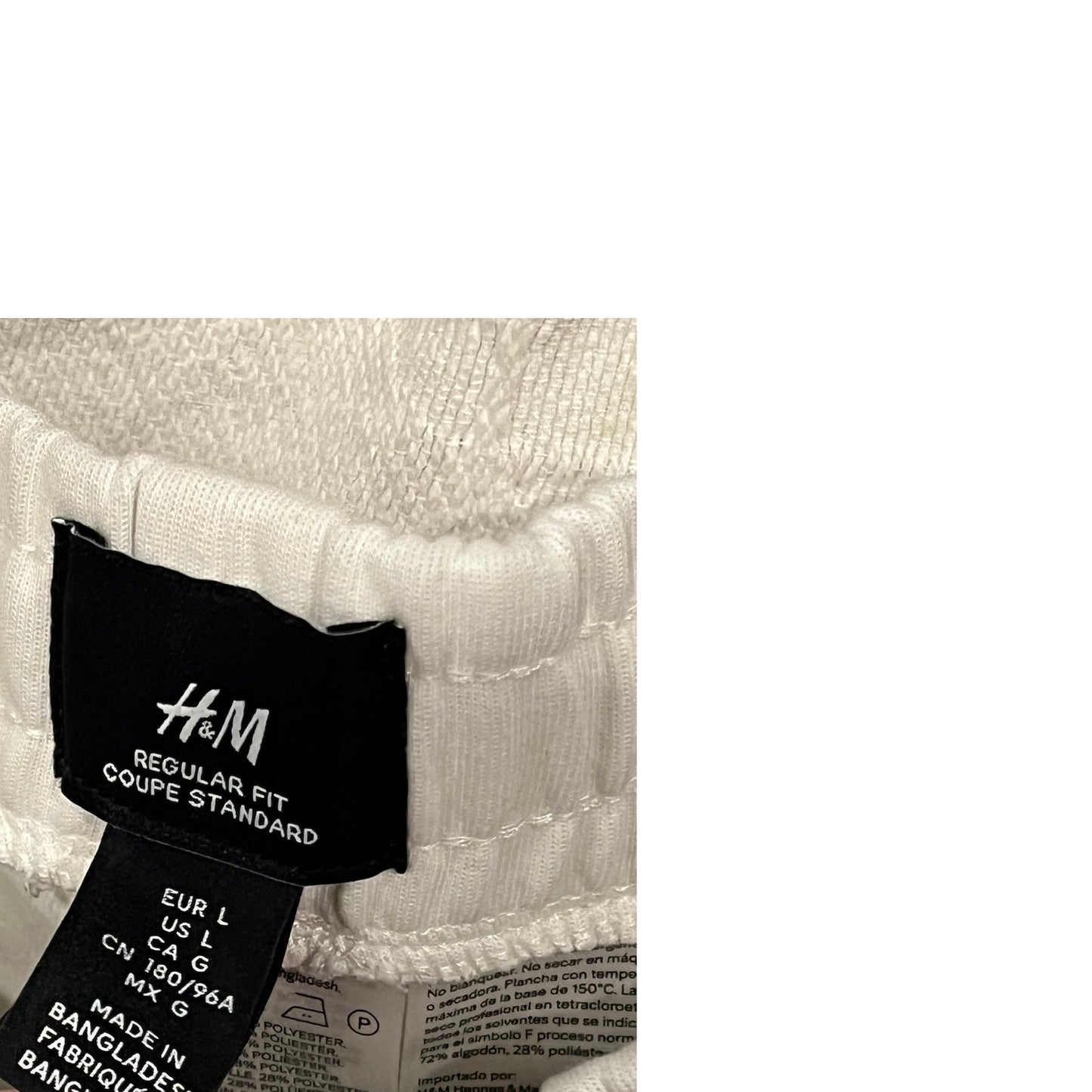 Jogging H&M Homme en polyester blanc coupe droite Taille L