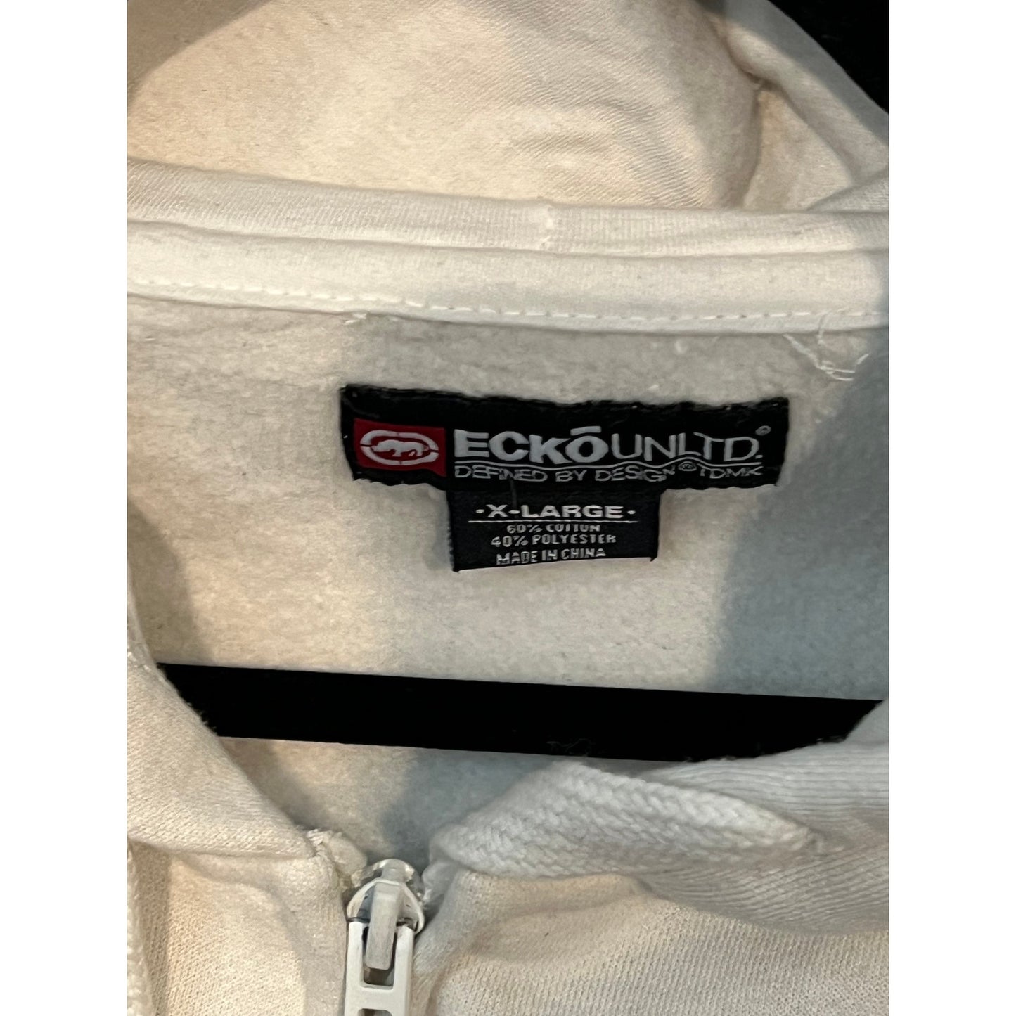 Ecko Unltd Defined by Design Full Zip White Hoodie Mens XL