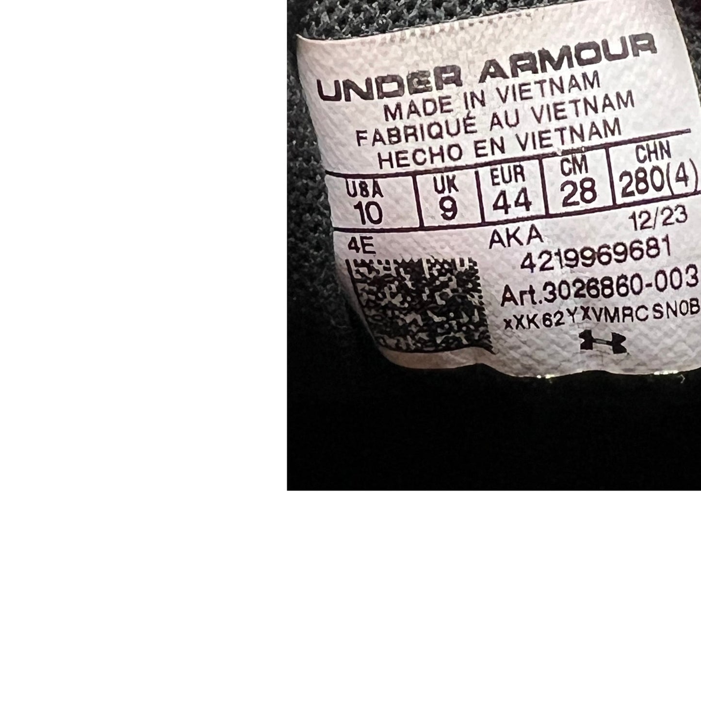 Under Armour Charged Edge Training Shoe 3026860-003 Mens 10