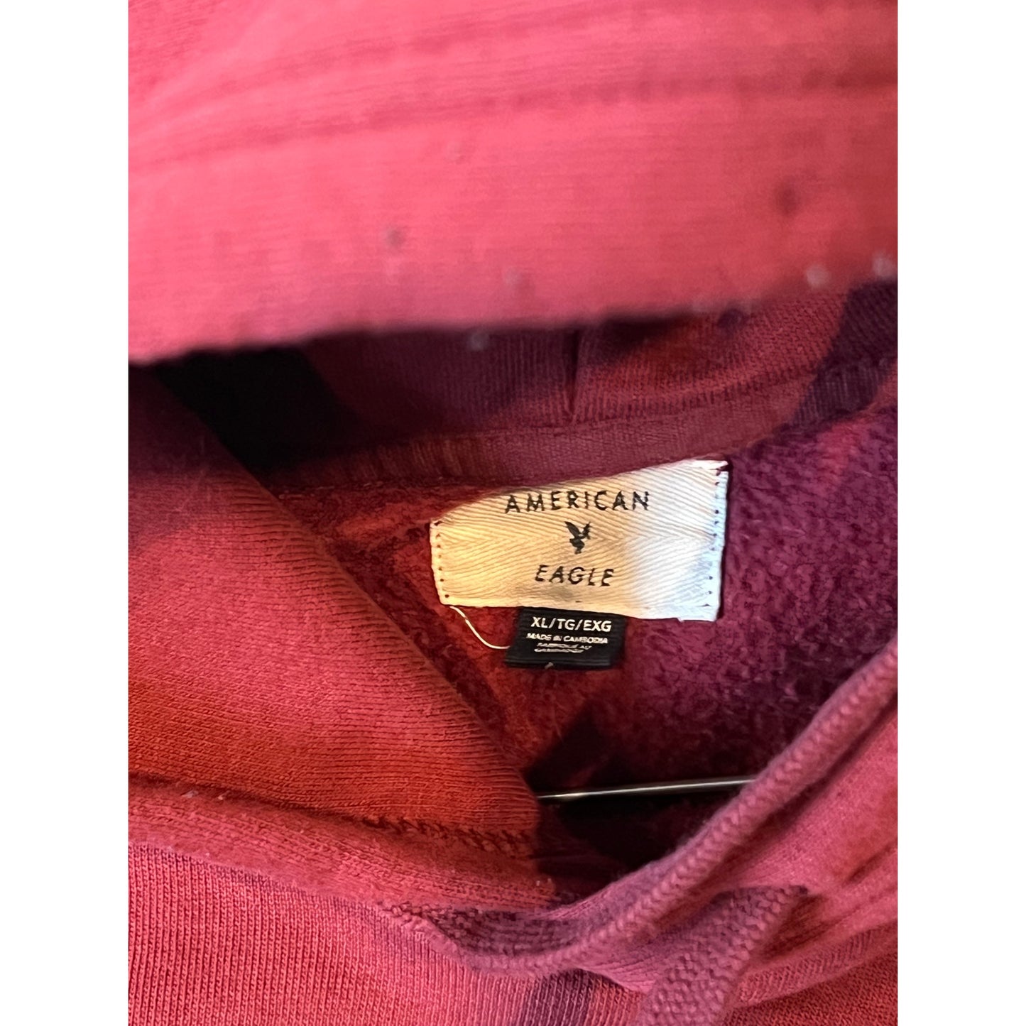 American Eagle Hoodie Red Mens XL