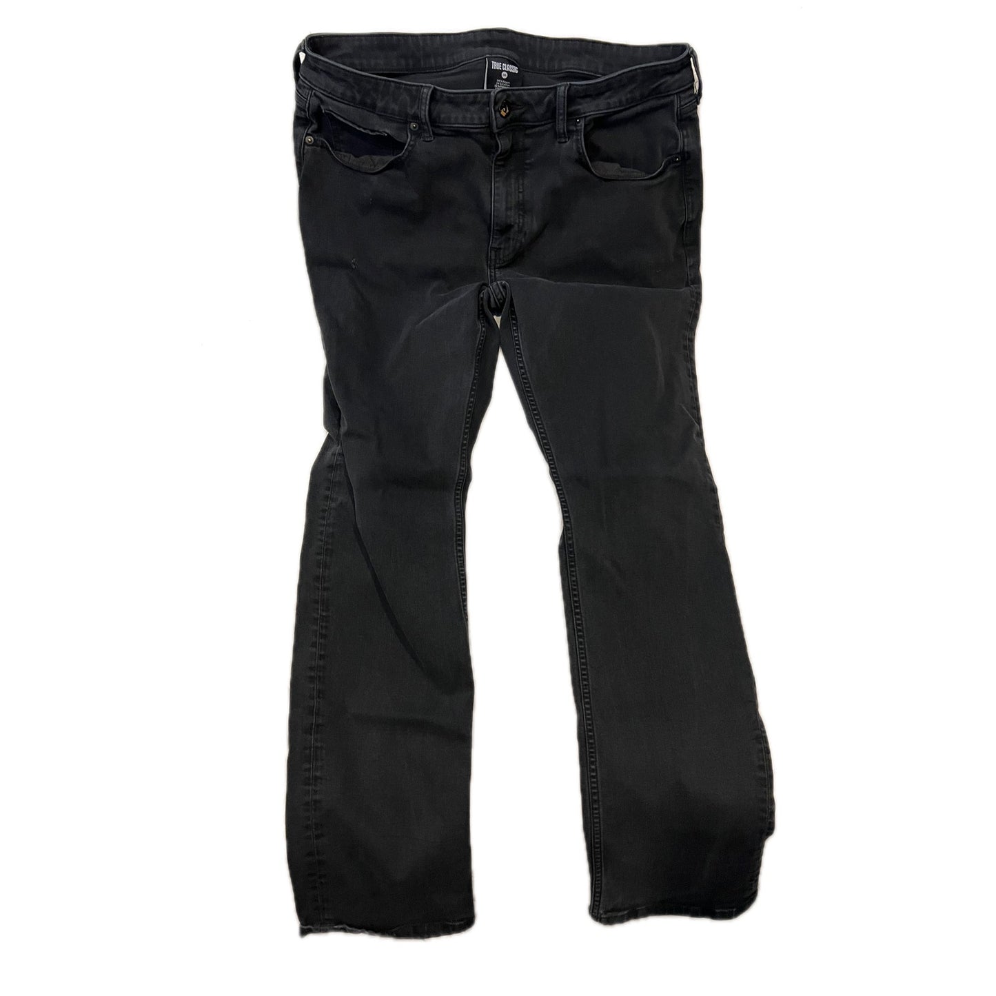 True Classic Straight High Stretch Black Jeans 36x30