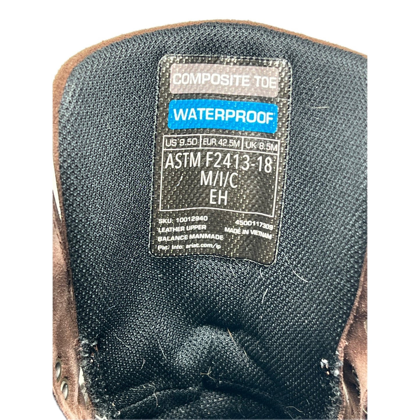 Ariat OverDrive 8" Wide Sq Toe Wtrprf Comp Toe Boot Mens 9.5