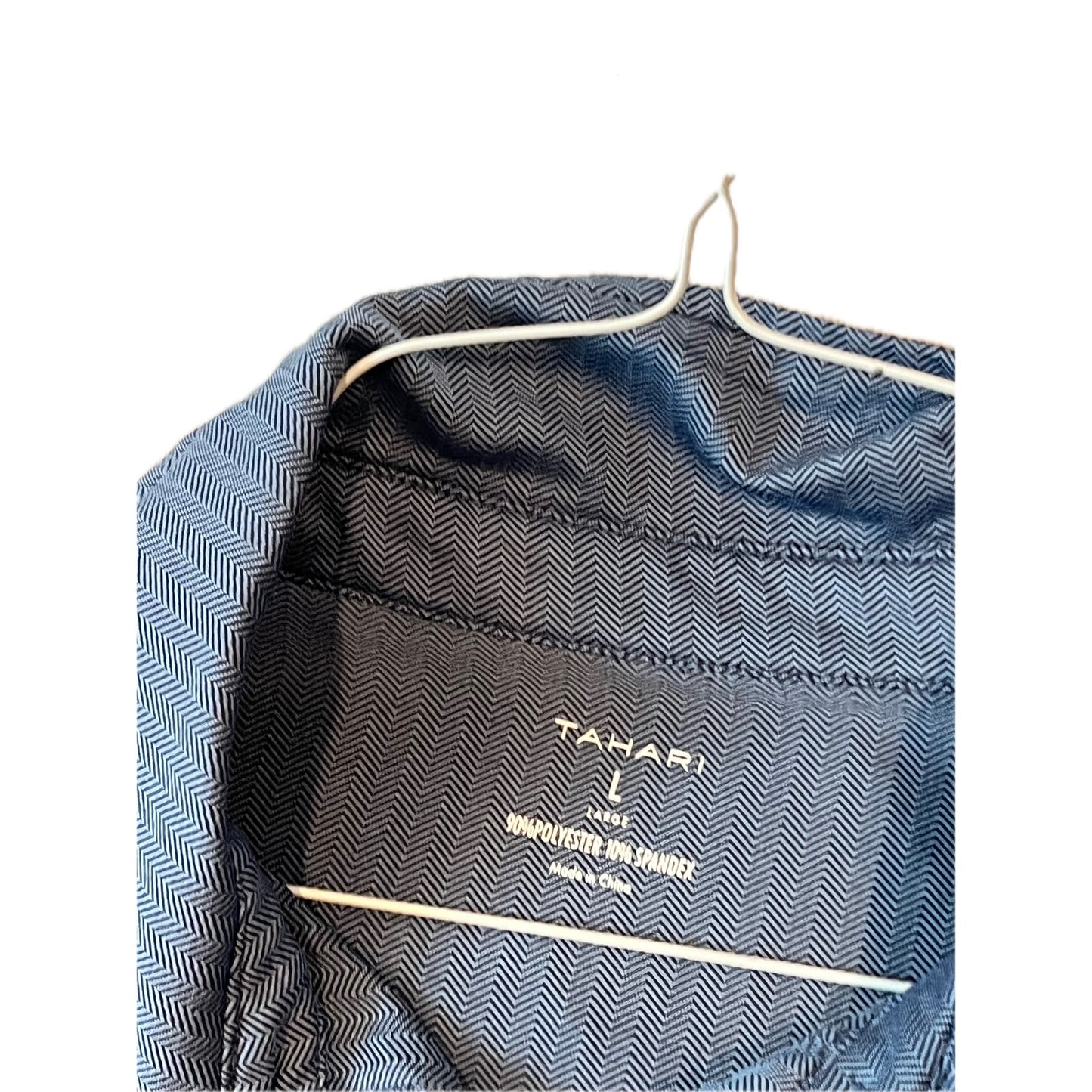 Tahari Blue Quarter-Button Performance Polo Shirt Mens Large