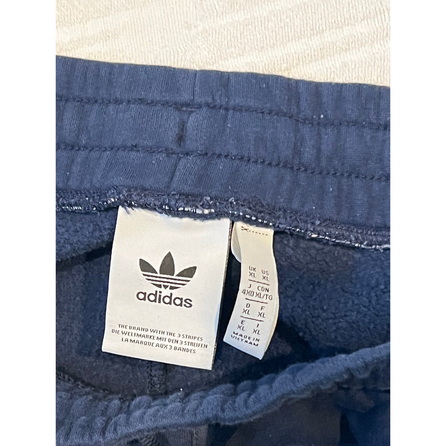 Pantalon de jogging Adidas avec revers bleu-gris pour homme taille XL