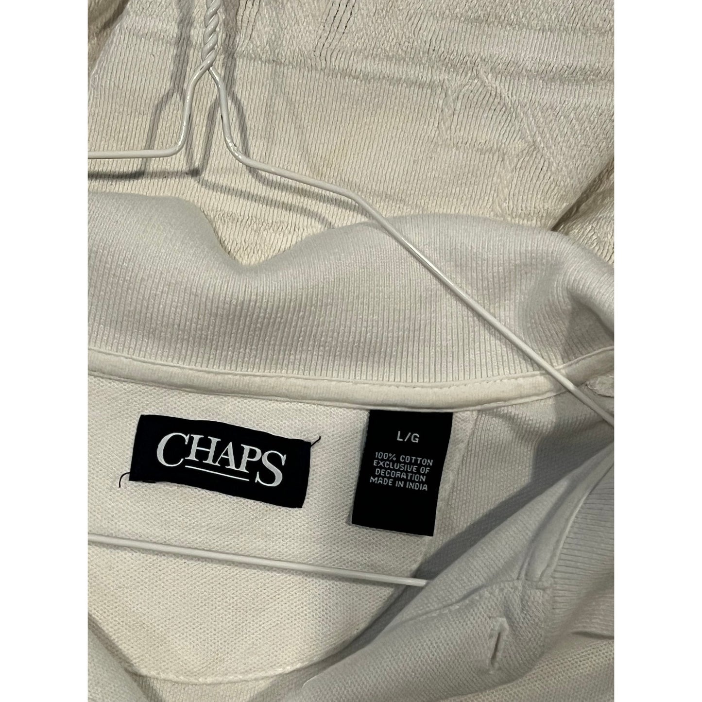 Chaps White Golf/ Polo Shirt, Mens Large