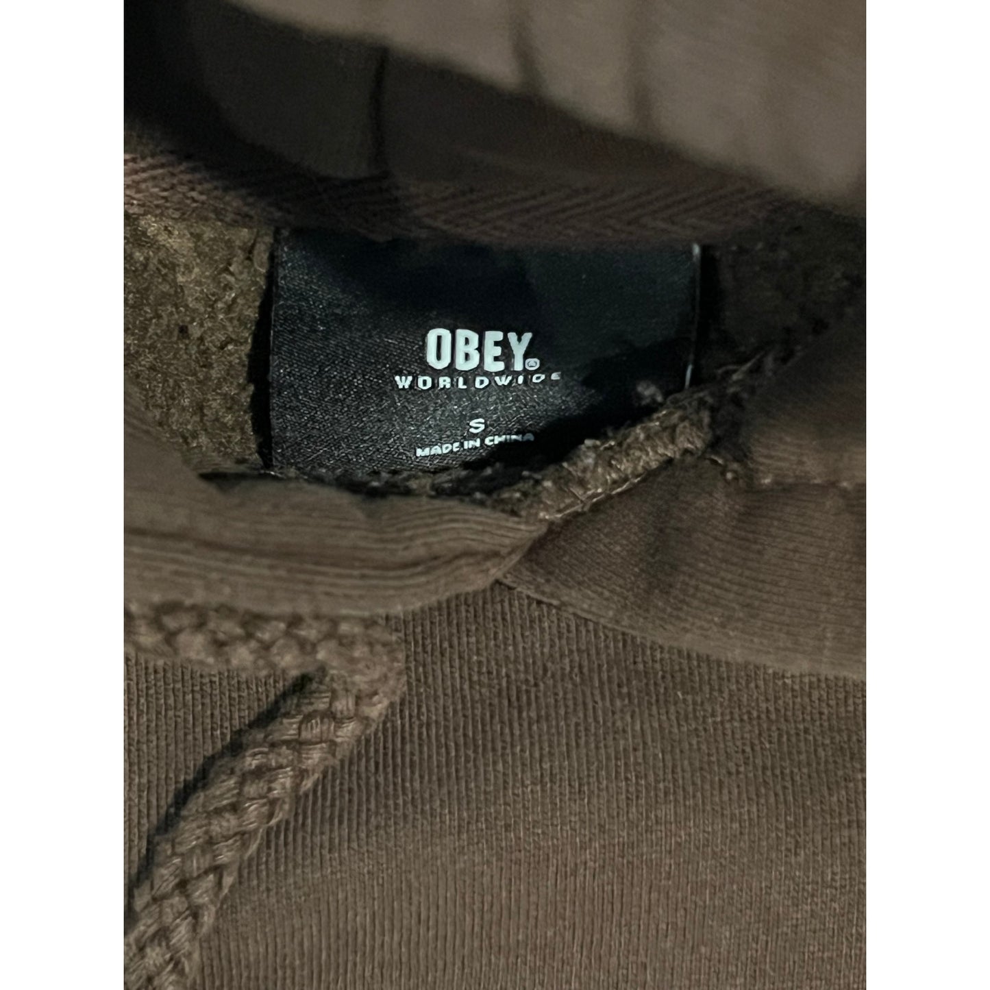 Obey Worldwide Brown Pullover Hoodie Mens S