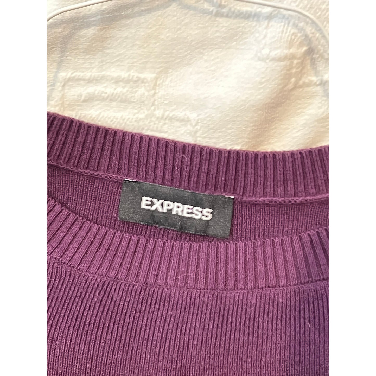 Express Crew Neck Purple Knit Sweater Womans Medium