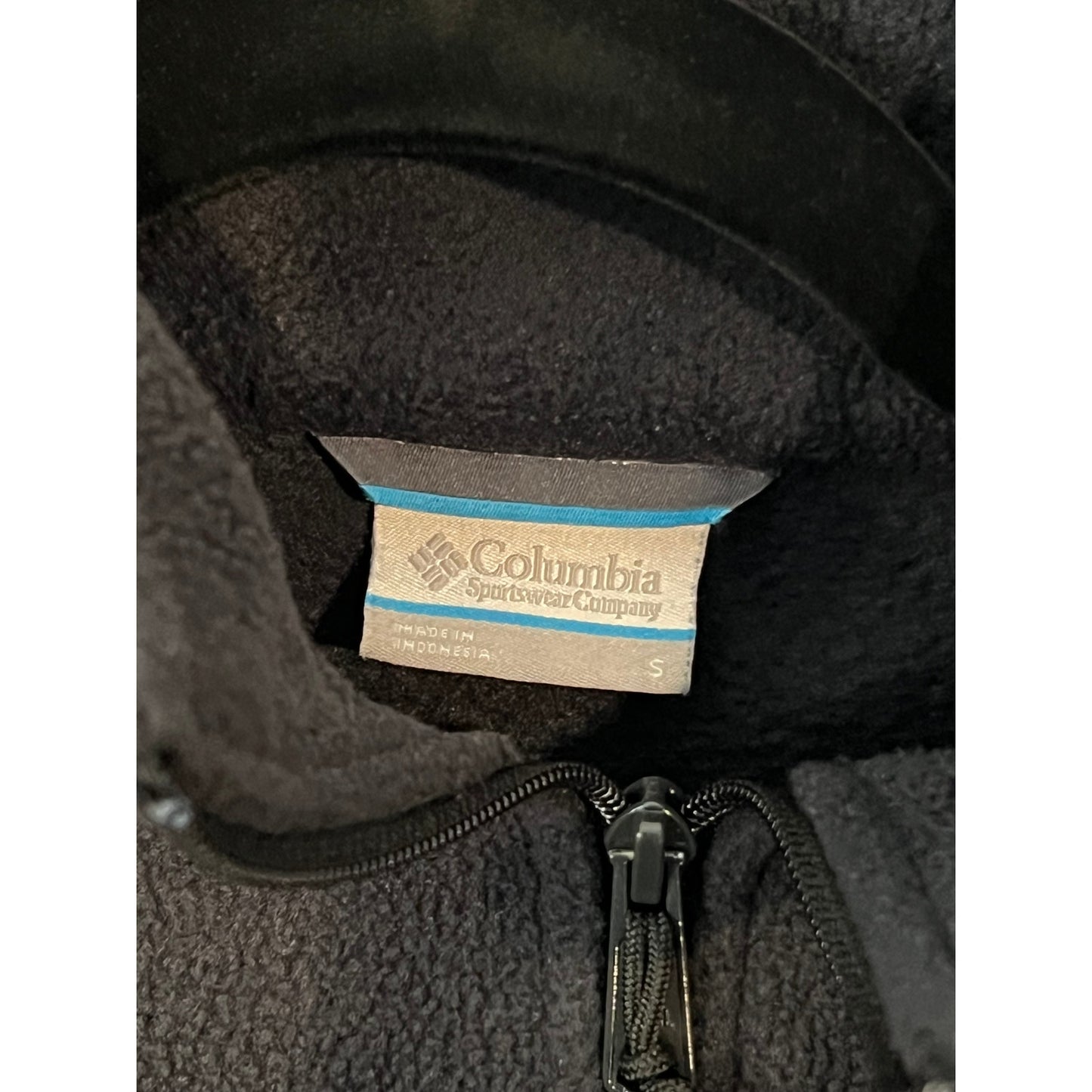 Columbia Black Full Zip Zip Fleece Mens Size S