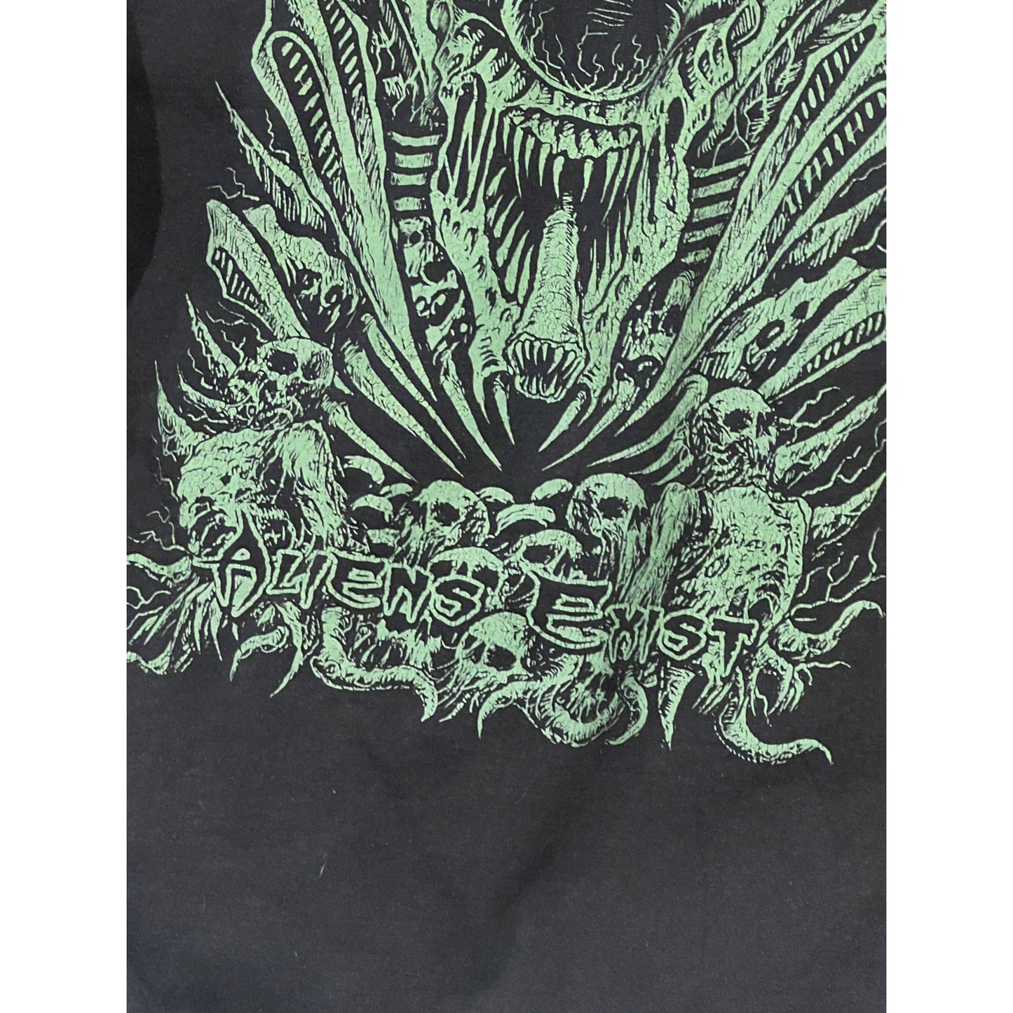 Gildan Aliens Exist Black Zip Up Hoodie Mens XL