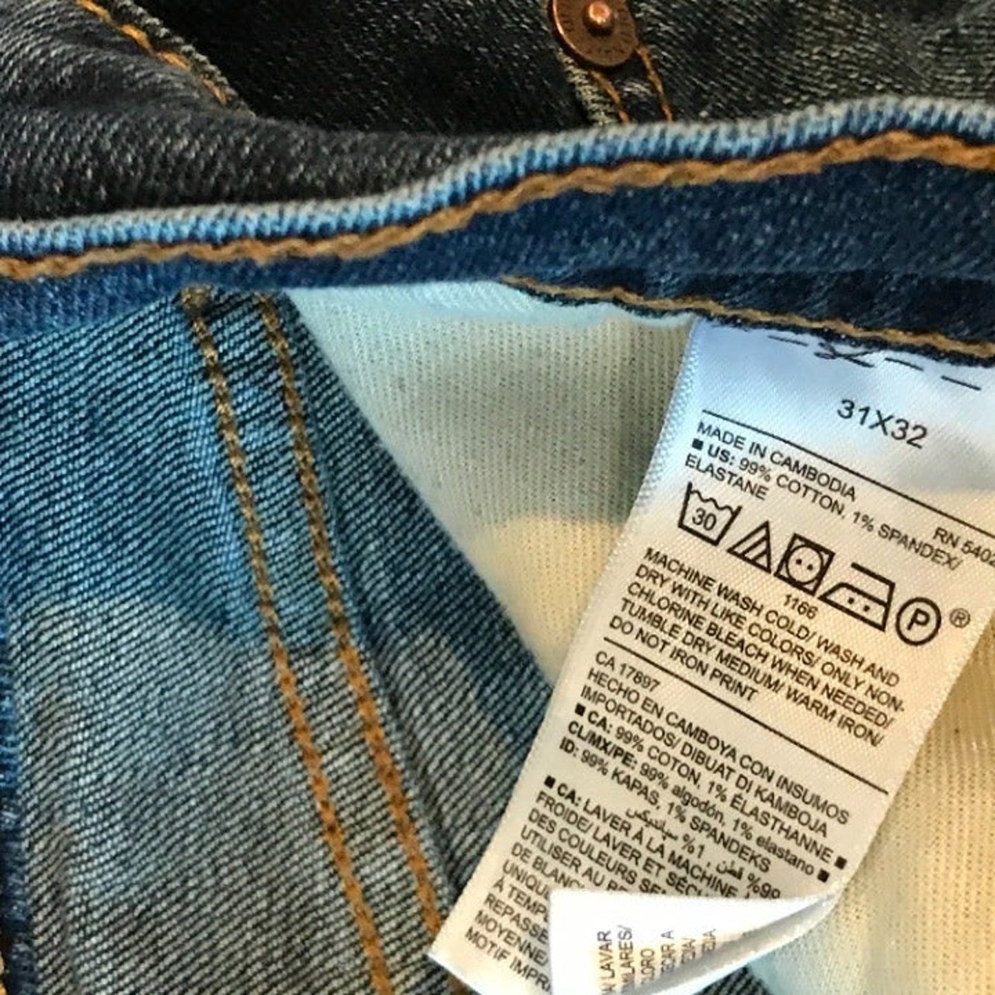 Jeans droits bleus pour homme Old Navy Taille 31x32