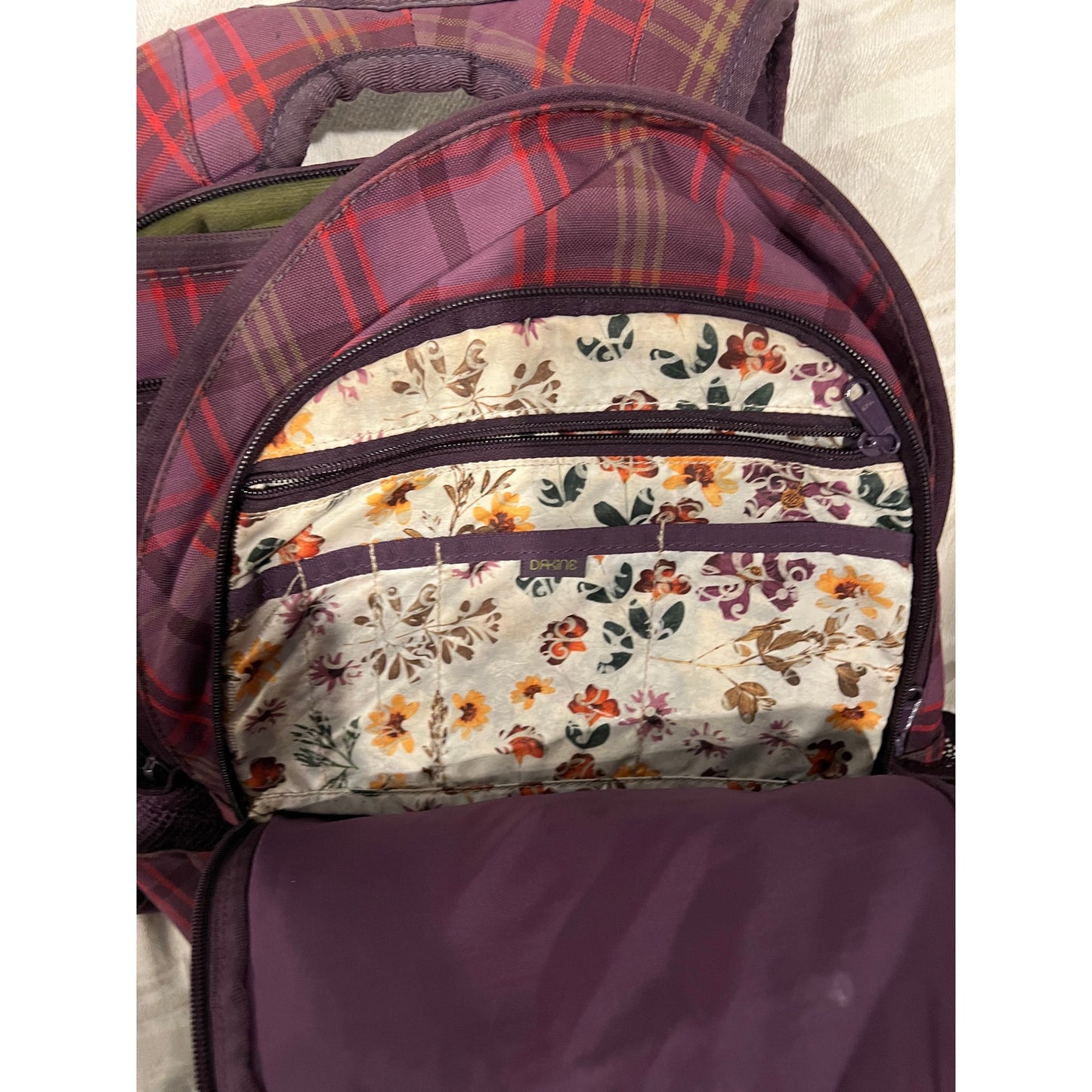 Dakine Campus 33L Red Pink Purple Plaid Backpack