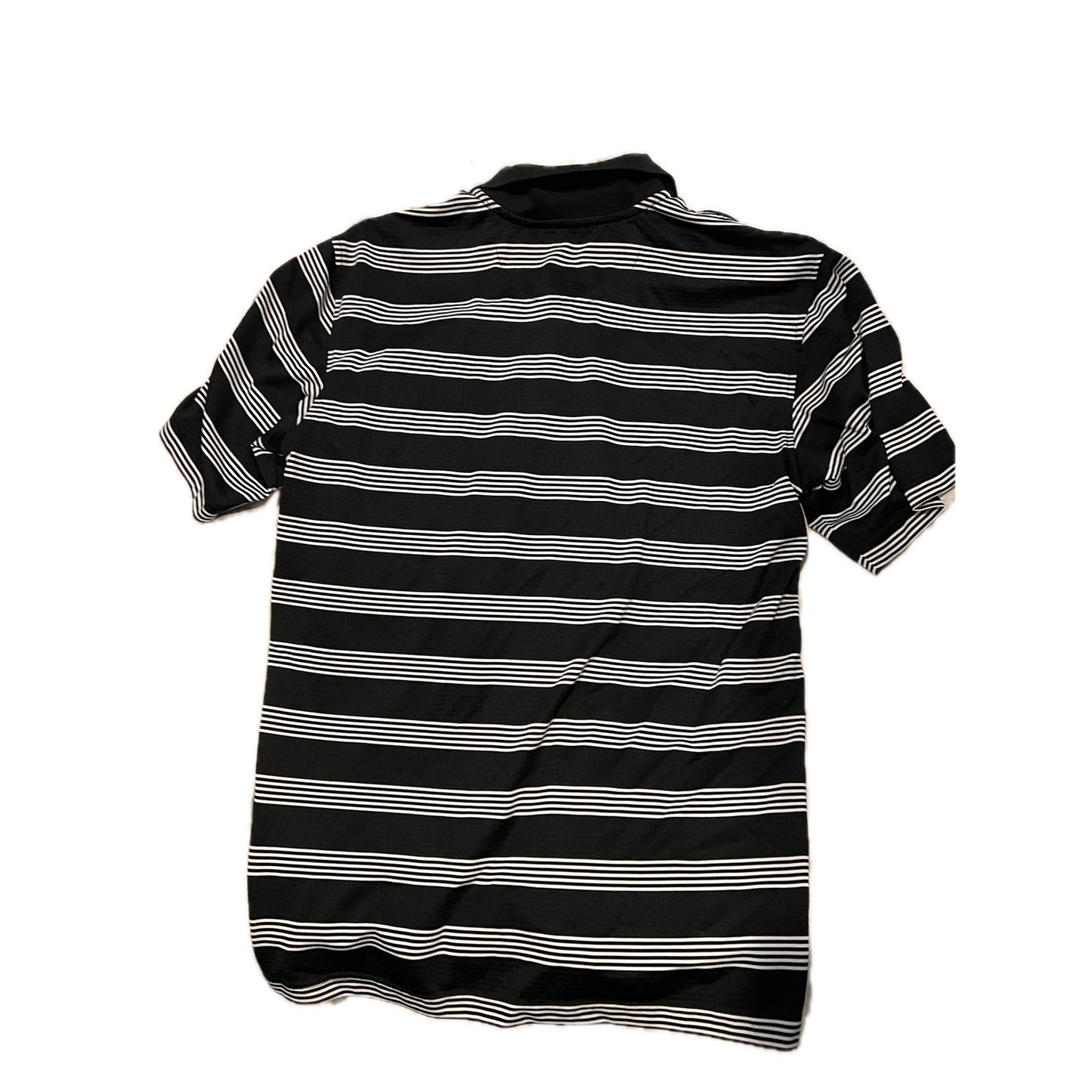 George Black White Stripe Polo Shirt Mens M (38-40)