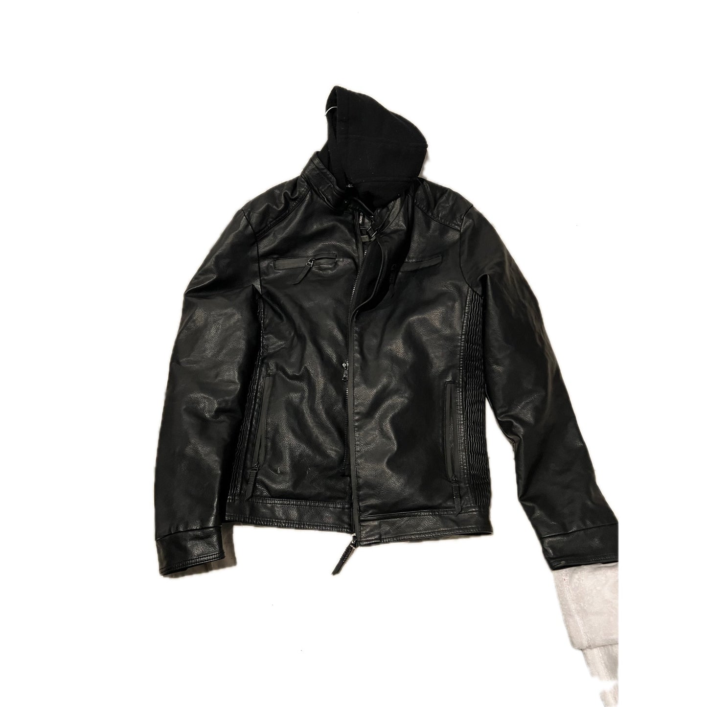 Chaqueta Bomber de Hombre de Piel Sintética con Capucha Fried Denim Talla M