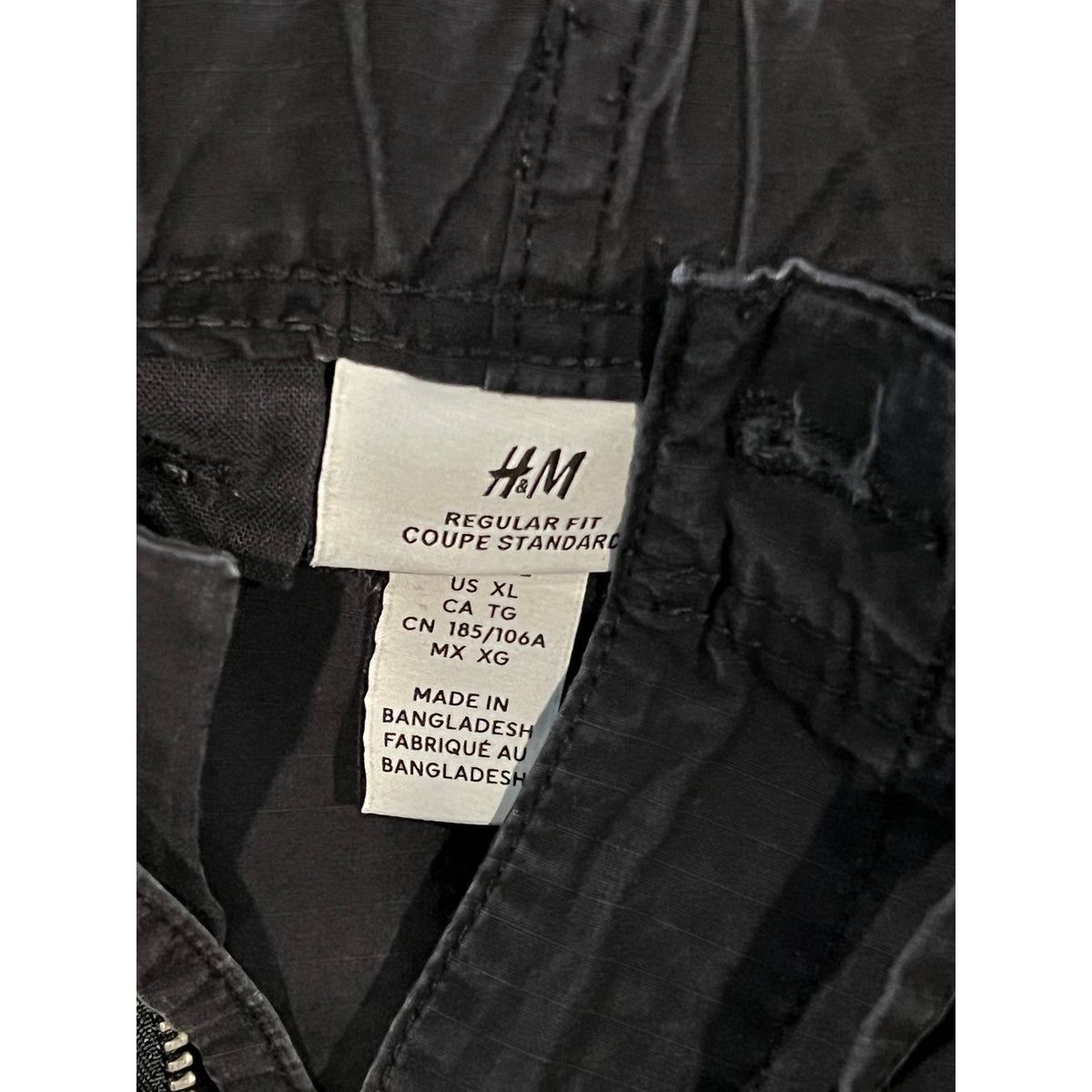 H&M Straight Cargo Black Jeans Mens 40x28