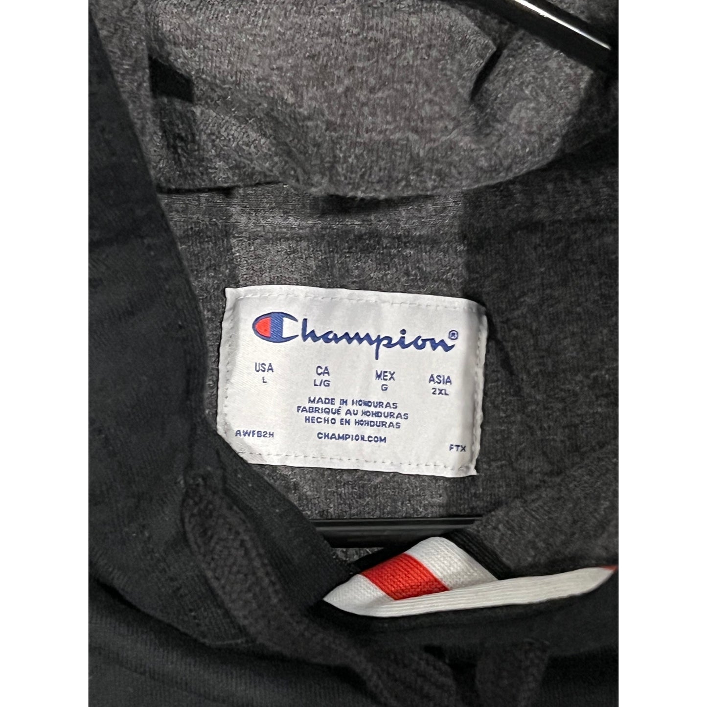 Champion Black w Red Highlight/Piping Pullover Hoodie Mens L