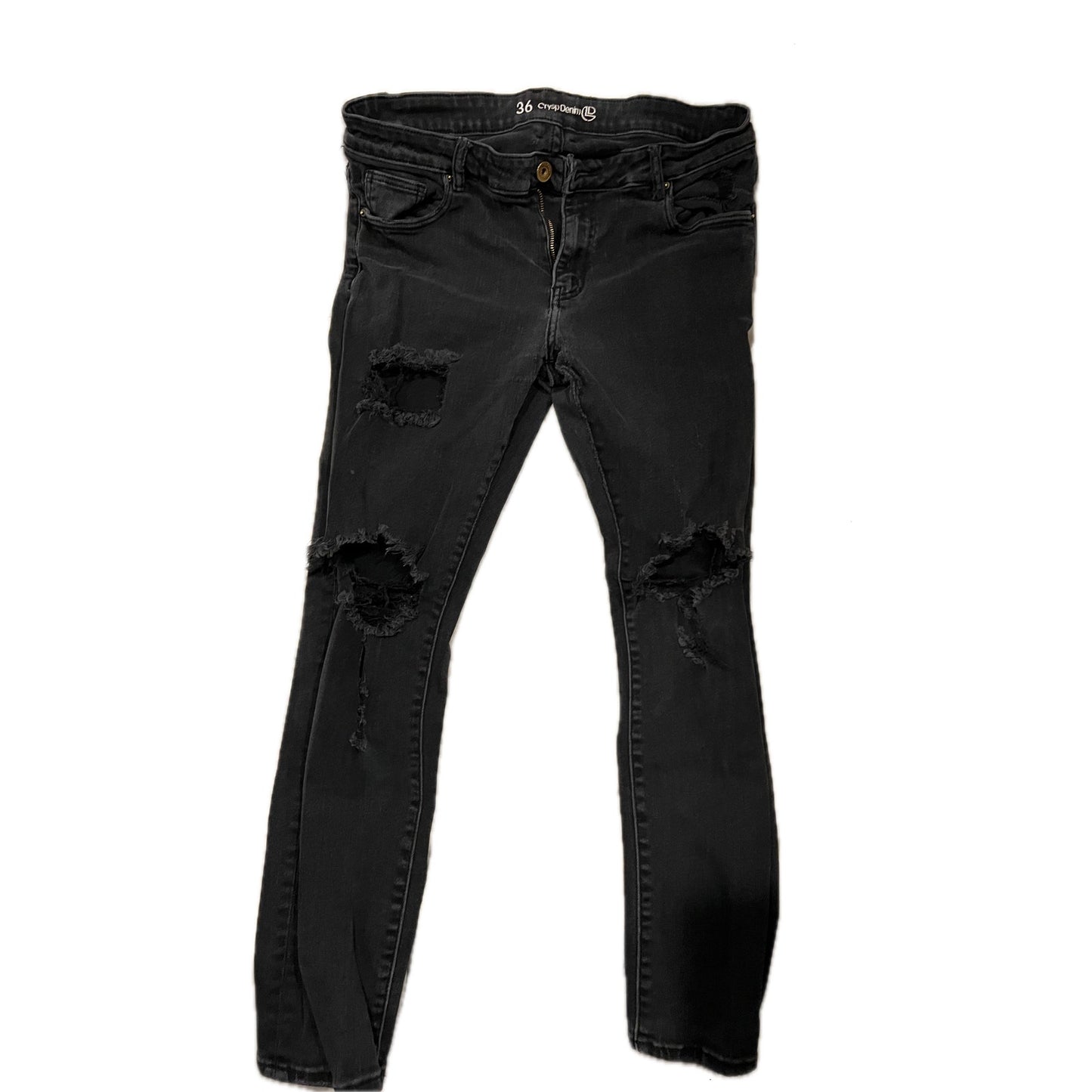 CryspDenum Jeans Negros Entallados Hombre 36x28