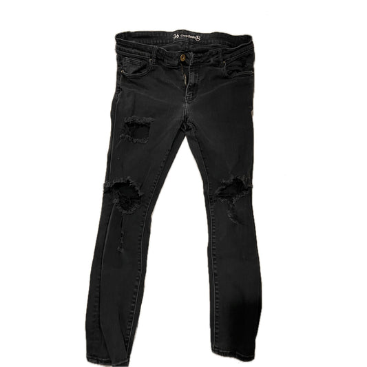 CryspDenum Slim Fit Black Jeans Mens 36x28