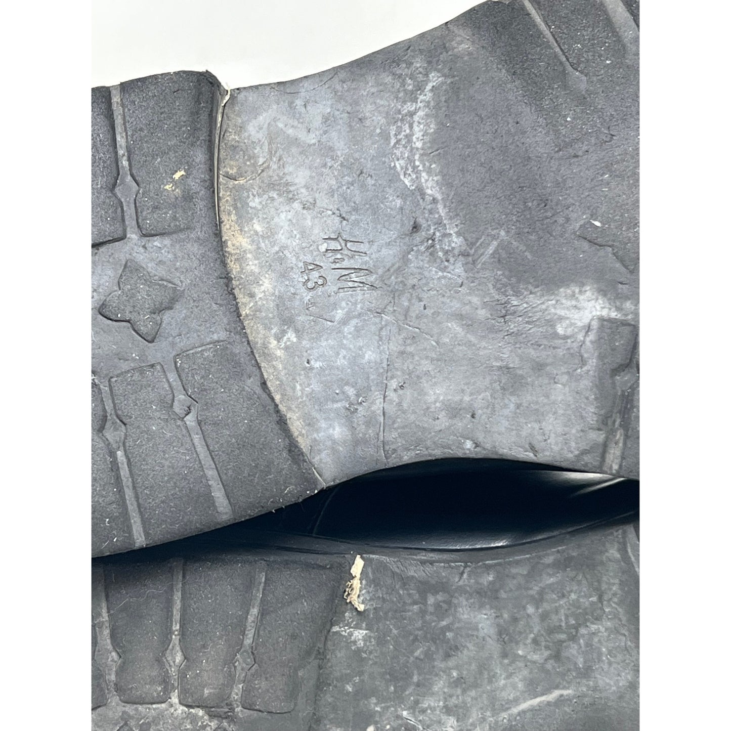 H&M Black Combat Boots Faux Leather Mens 10.5