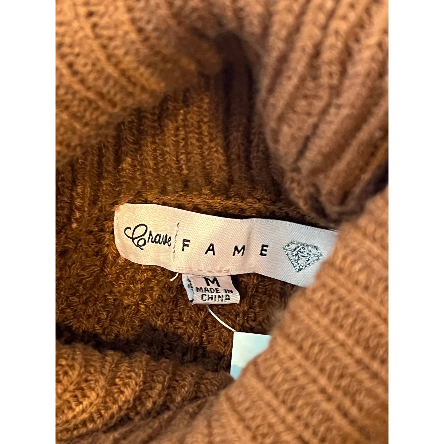 Pull col roulé Crave Fame couleur rouille taille M neuf avec étiquettes
