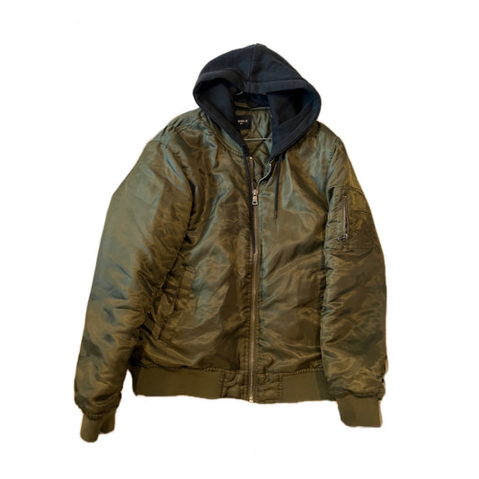 Forever 21 Hooded Bomber Jacket Mens L