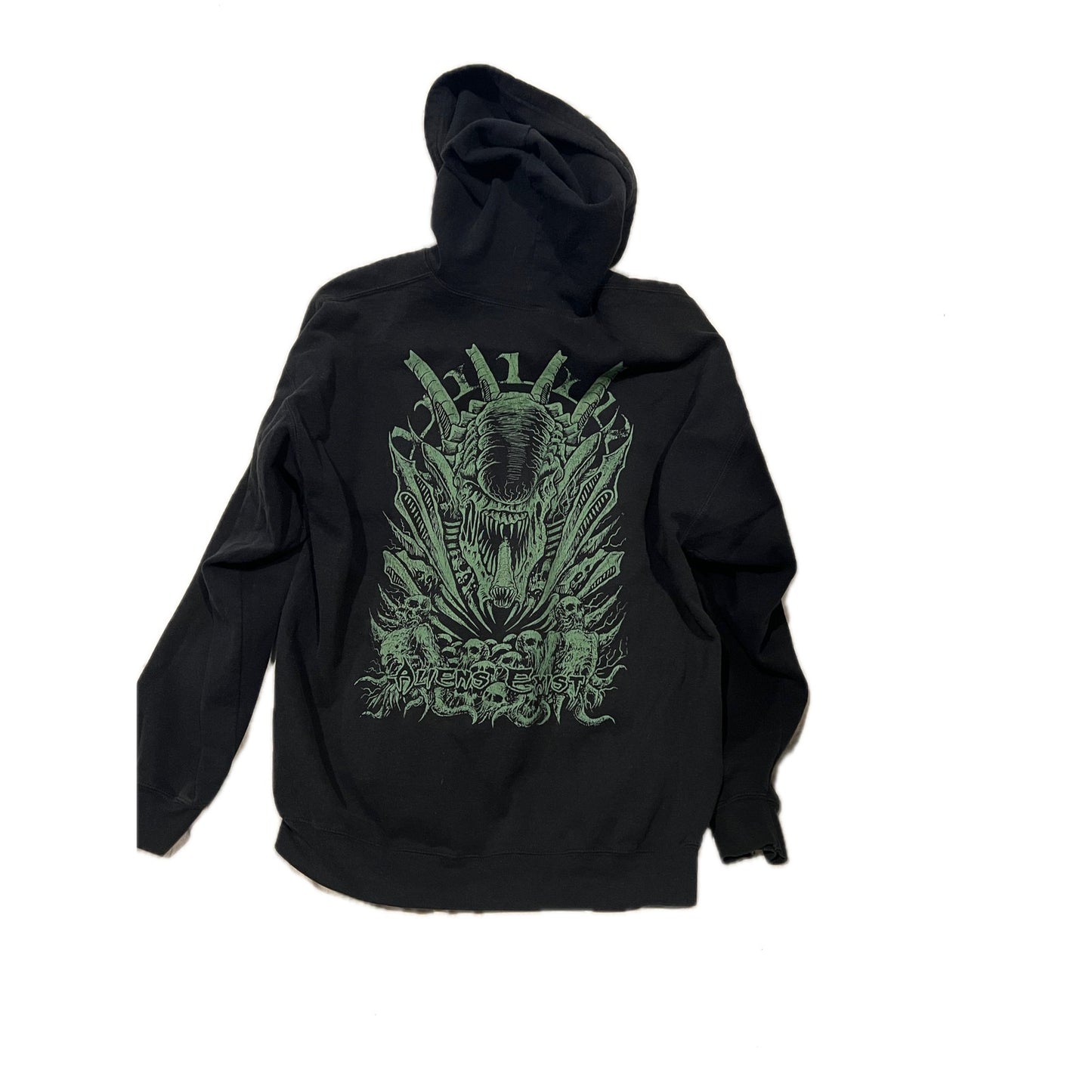 Gildan Aliens Exist Black Zip Up Hoodie Mens XL