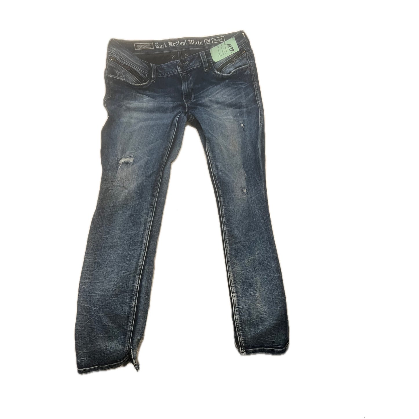 Rock Revival Moto Jeans Margot Desgastados 33x30
