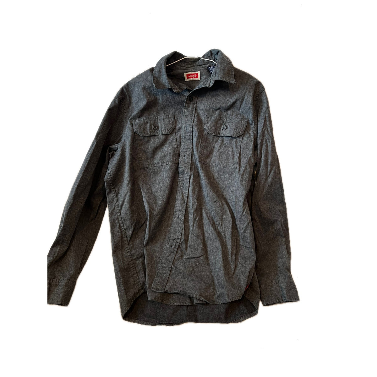 Wrangler Black Cotton Long Sleeve Button Up Shirt Mens M