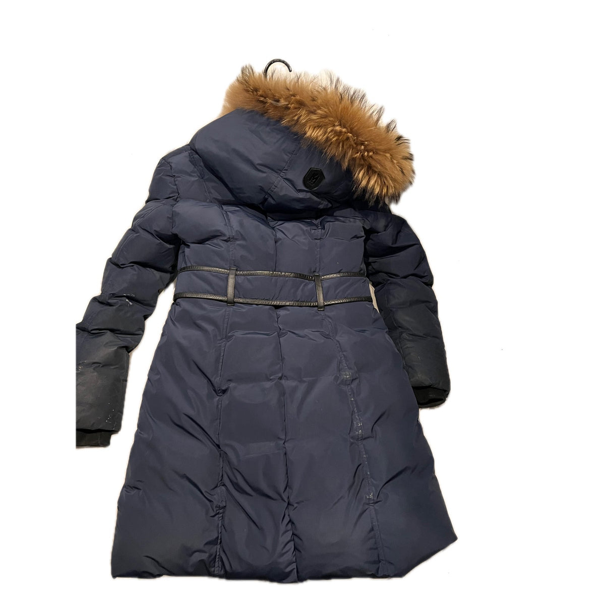 Mackage Navy Blue w Faux Fur Hoodie Jacket Womans Medium