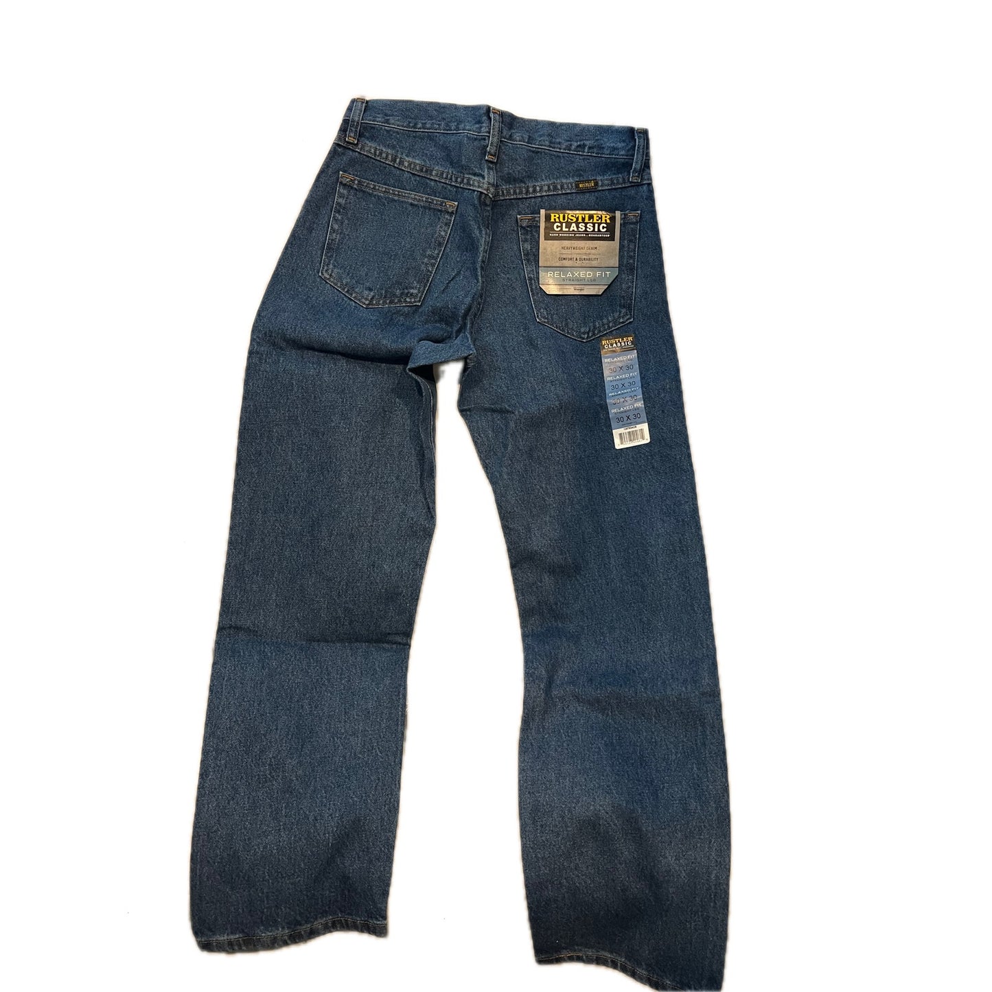 Jeans Rustler Coupe Droite Décontractée Bleu Homme 30x30 NWT