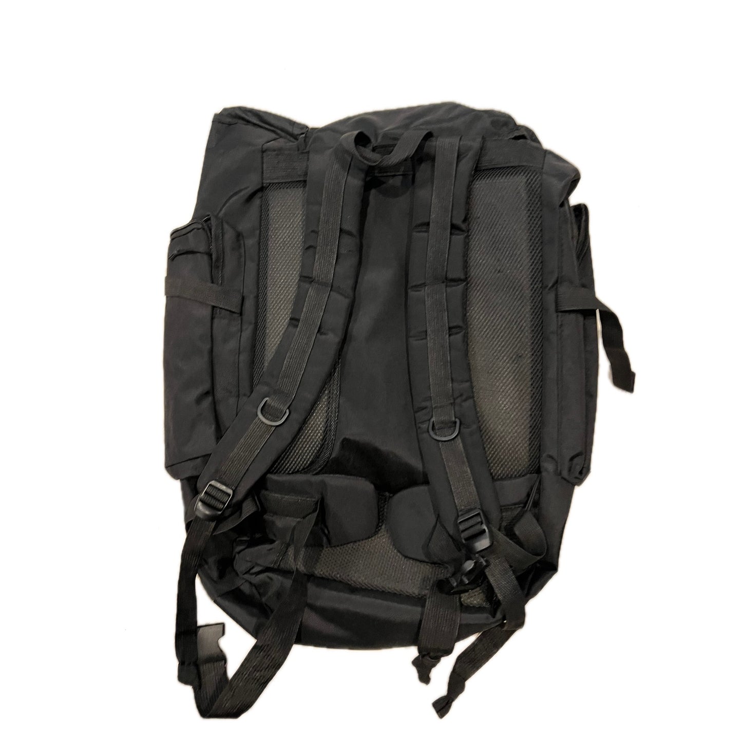 No Label Top Loading Black Canvas Tactical Backpack
