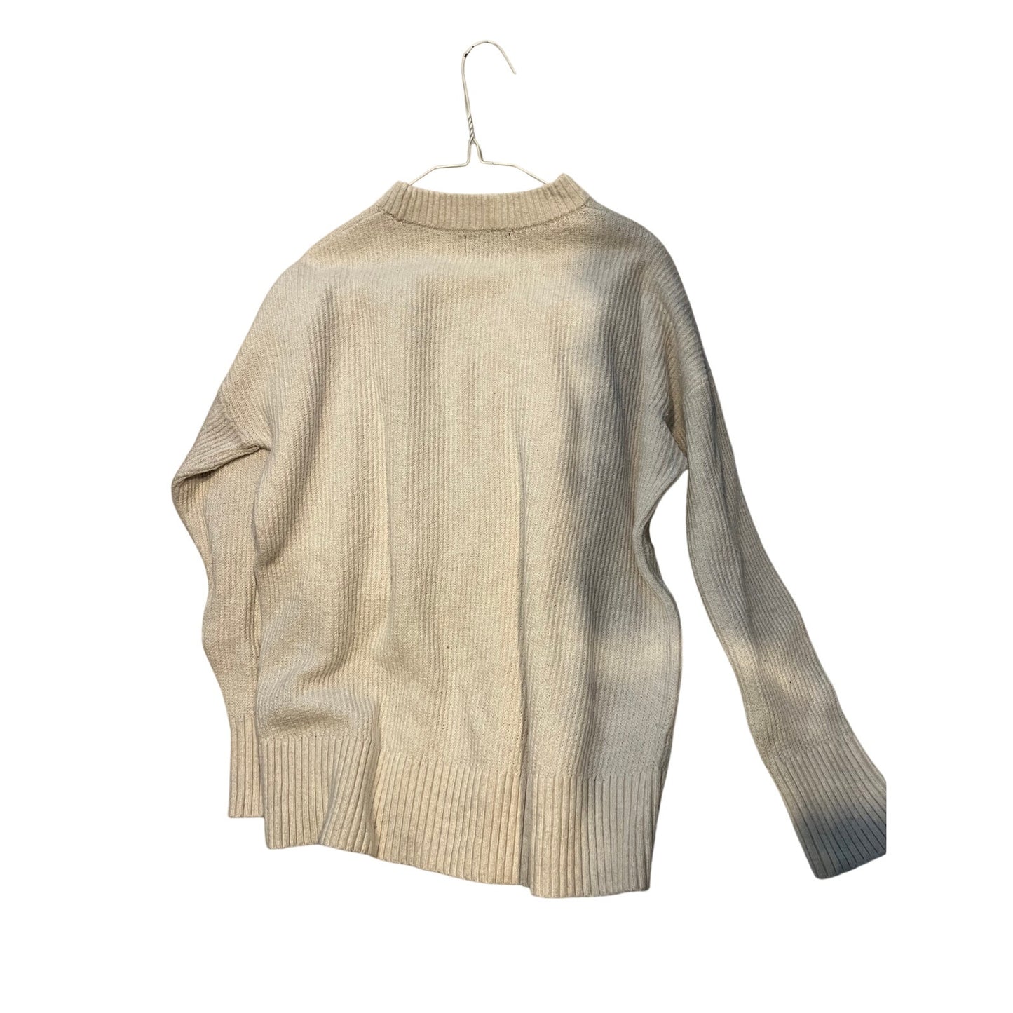 Old Navy Pull col rond en maille torsadée blanc pour homme, taille M