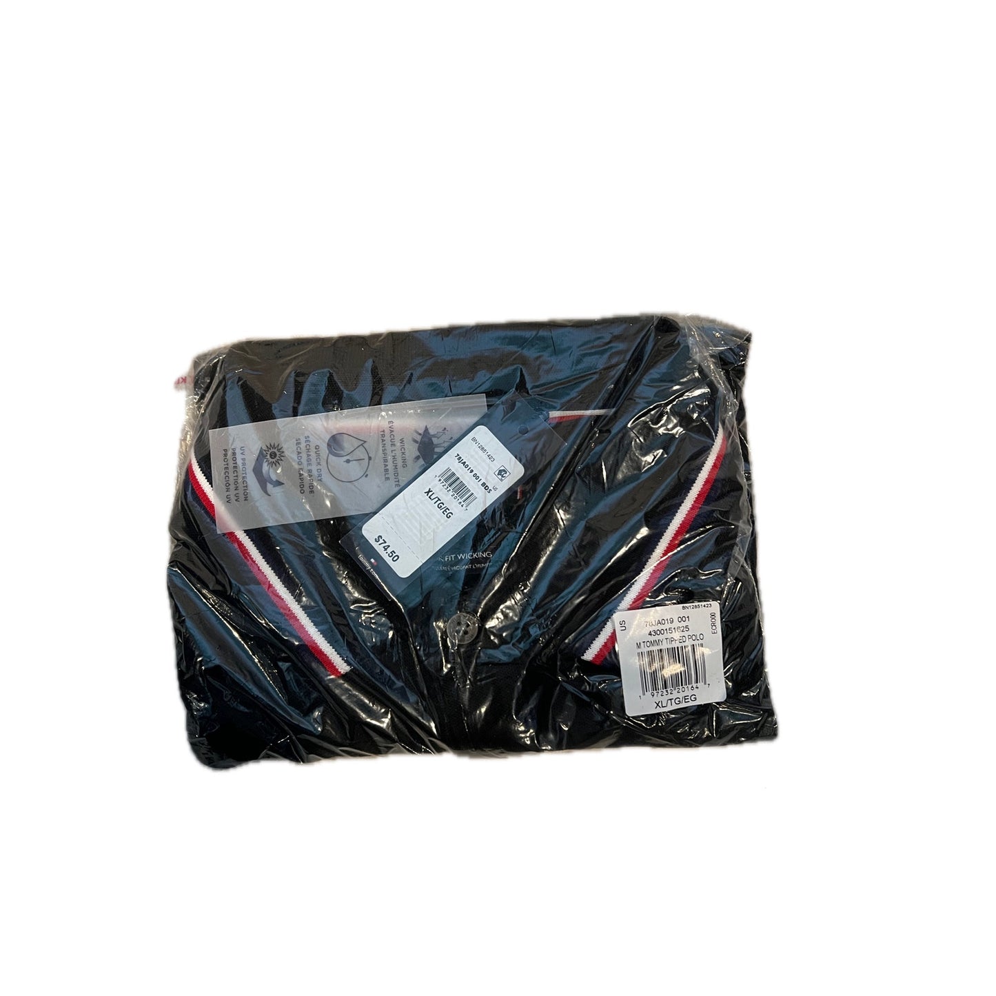 Polo noir Tommy Hilfiger avec liseré contrastant homme XL