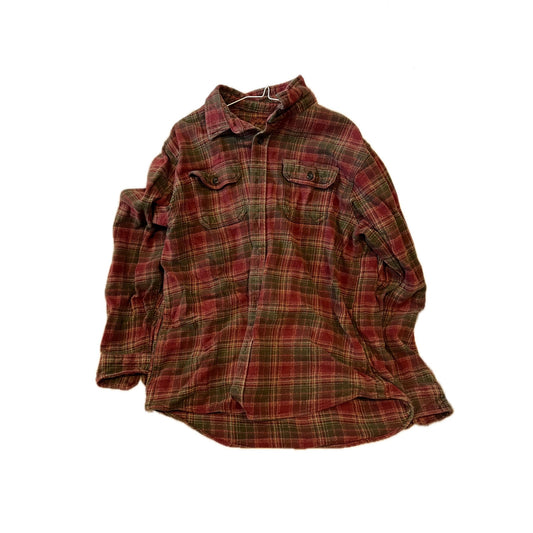 Orvis Red Checkered Button Up Flannel Mens XL
