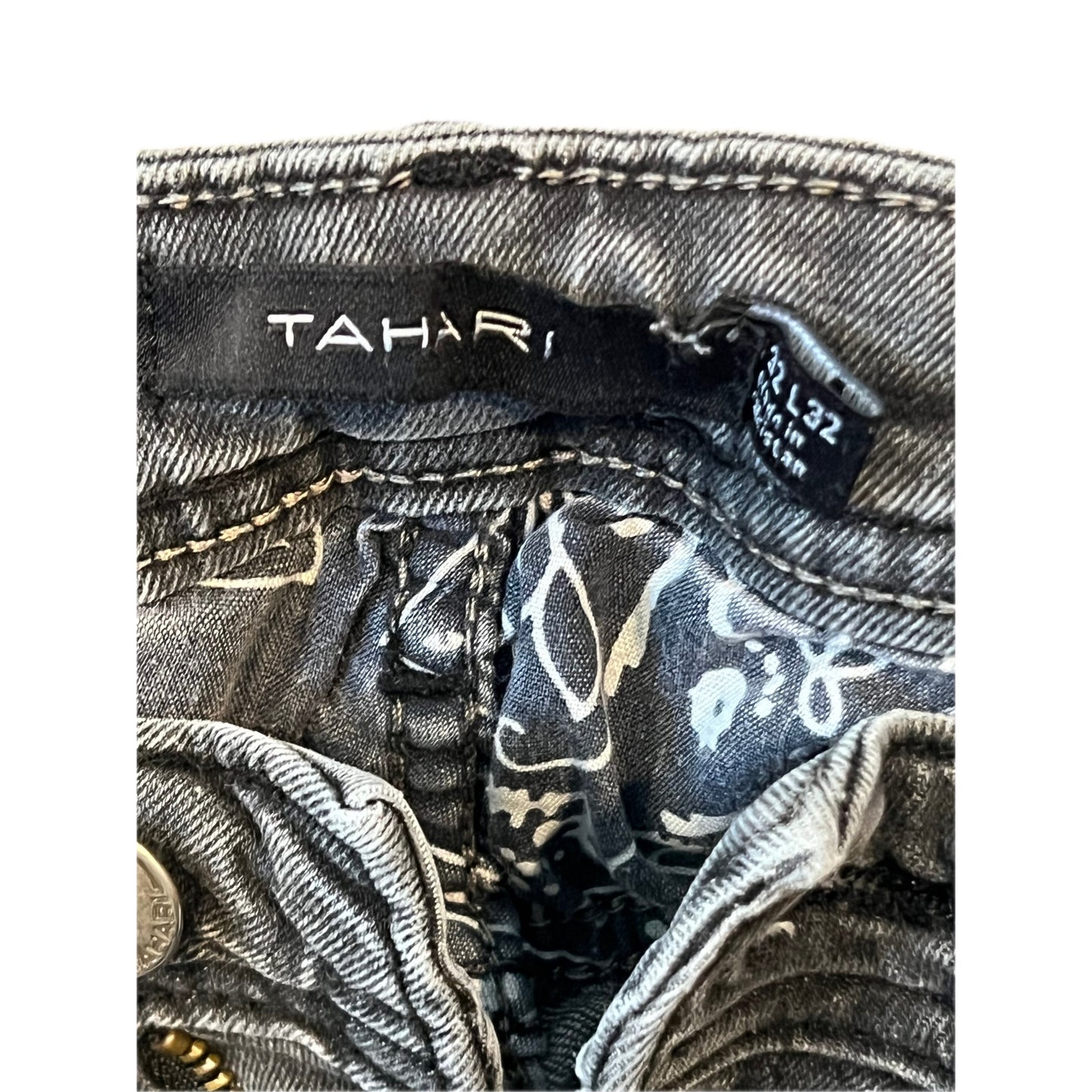 Tahari Black Straight Fit Jeans Mens 32x32