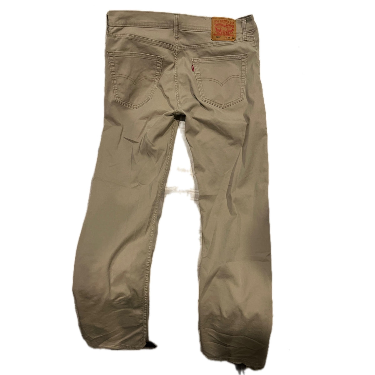 Levi's 505 Regular Straight Leg Beige Jeans Mens 34x34