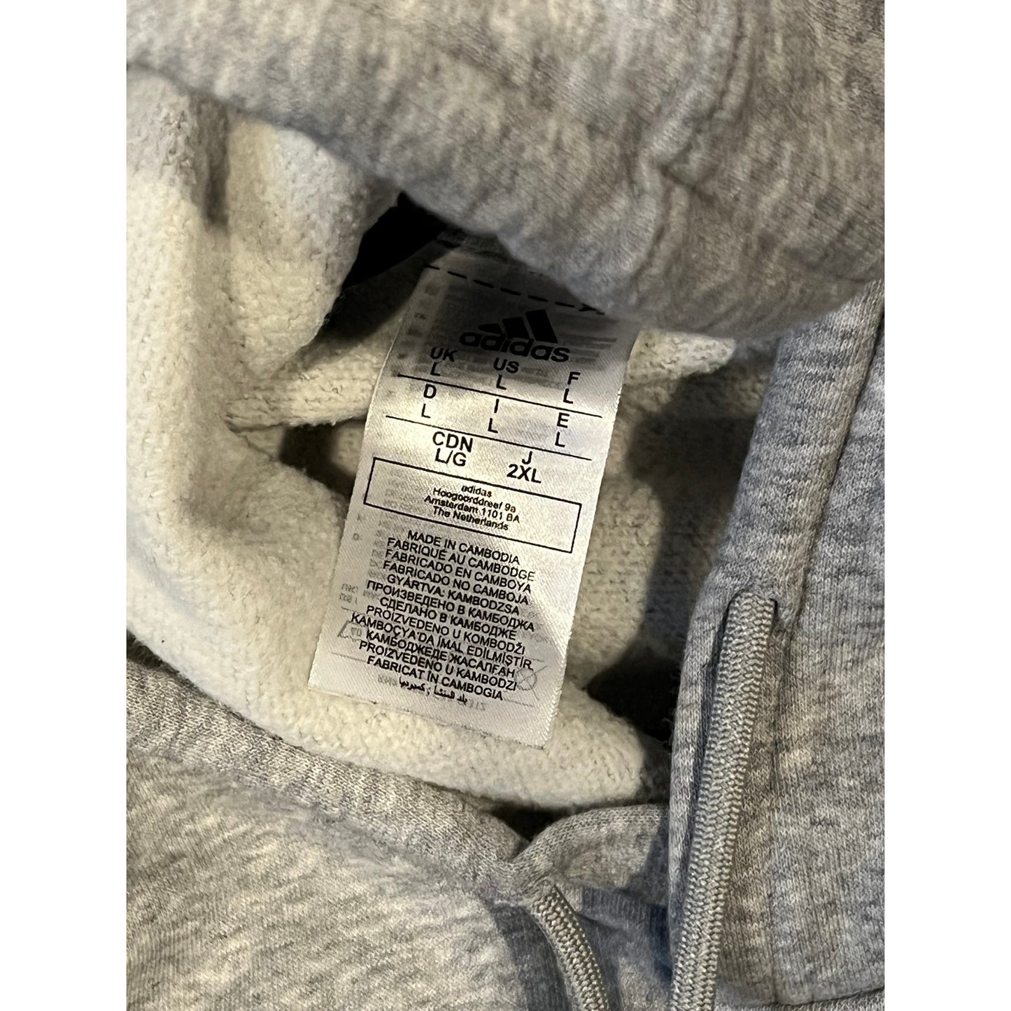 Adidas Gray Pullover Hoodie Mens L