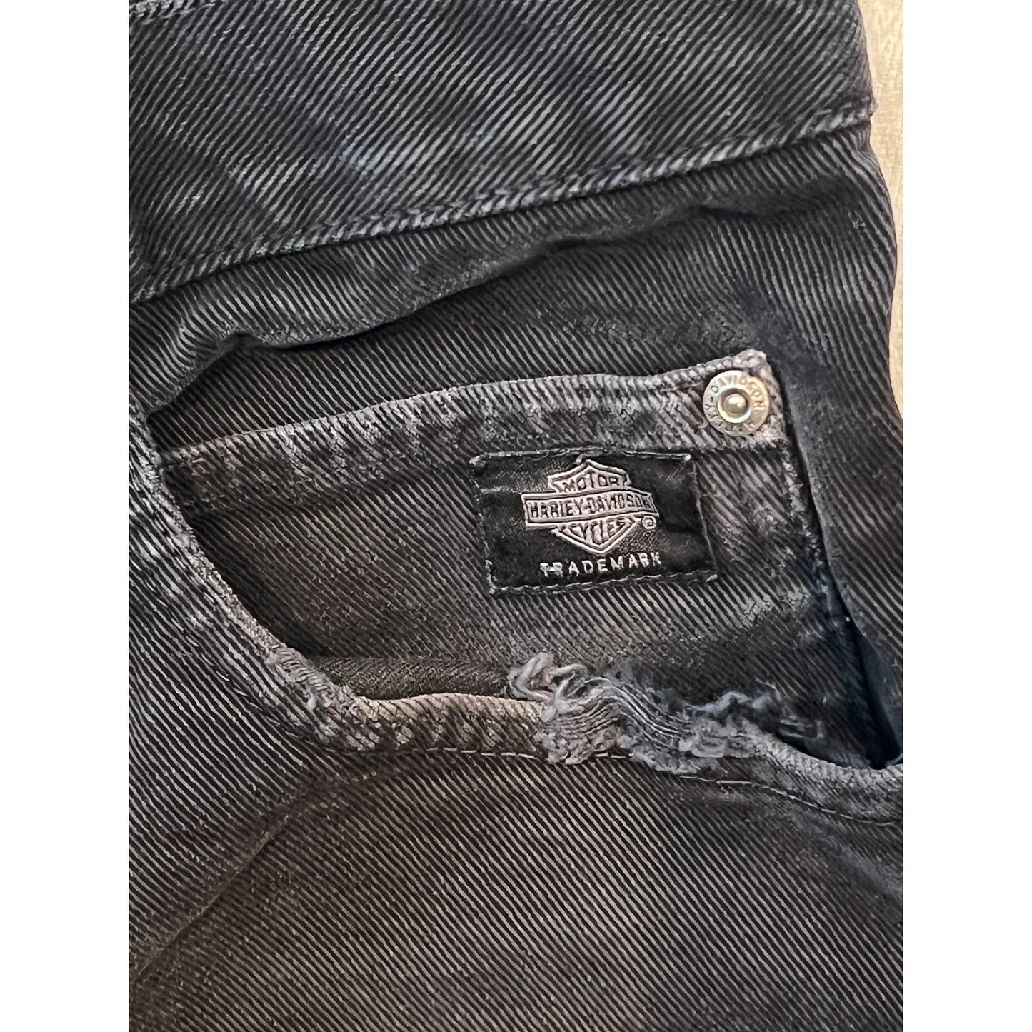 Jean coupe droite noir Harley Davidson pour homme, taille 38x30