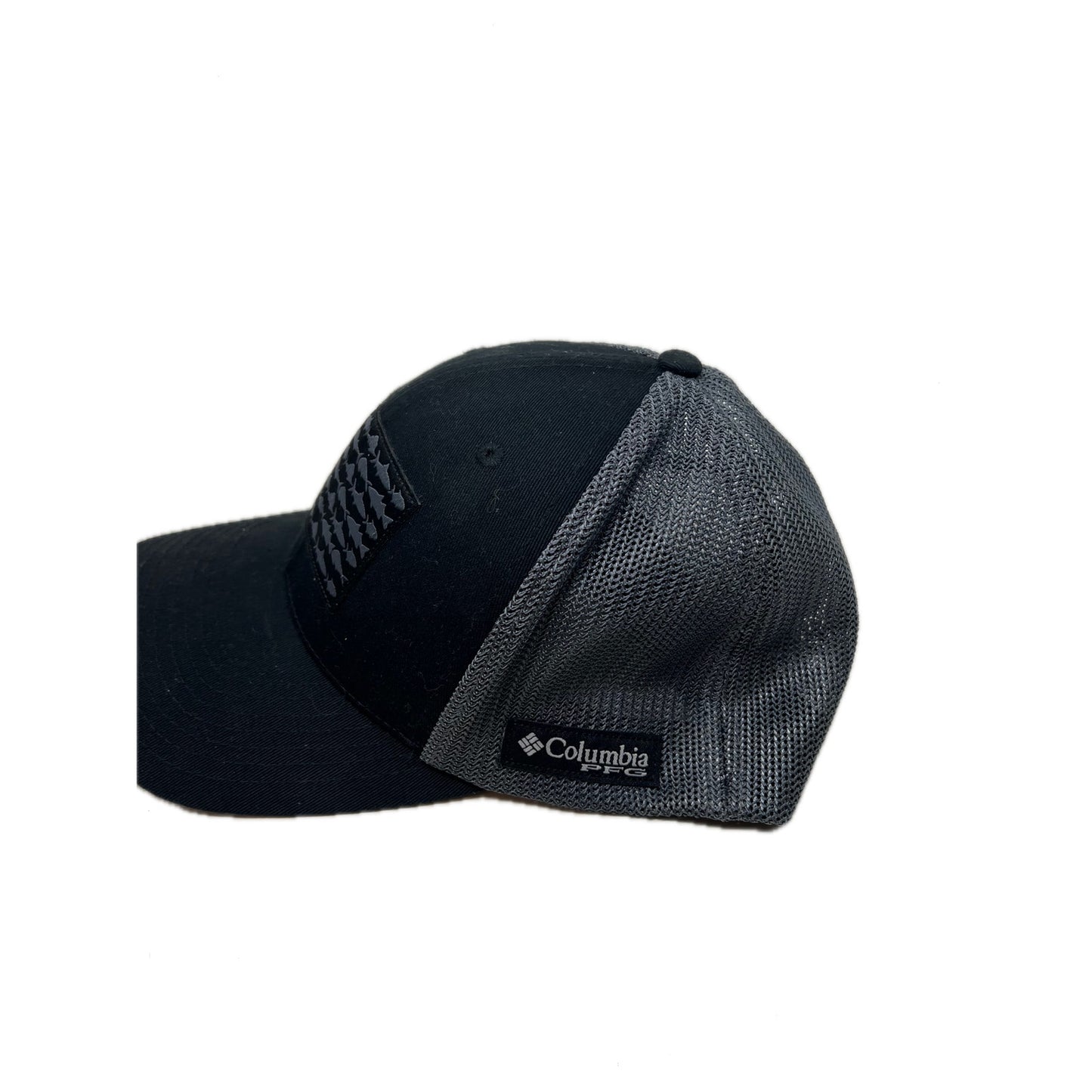 Columbia PFG USA Flag w Fish Black Baseball Cap Small/Medium