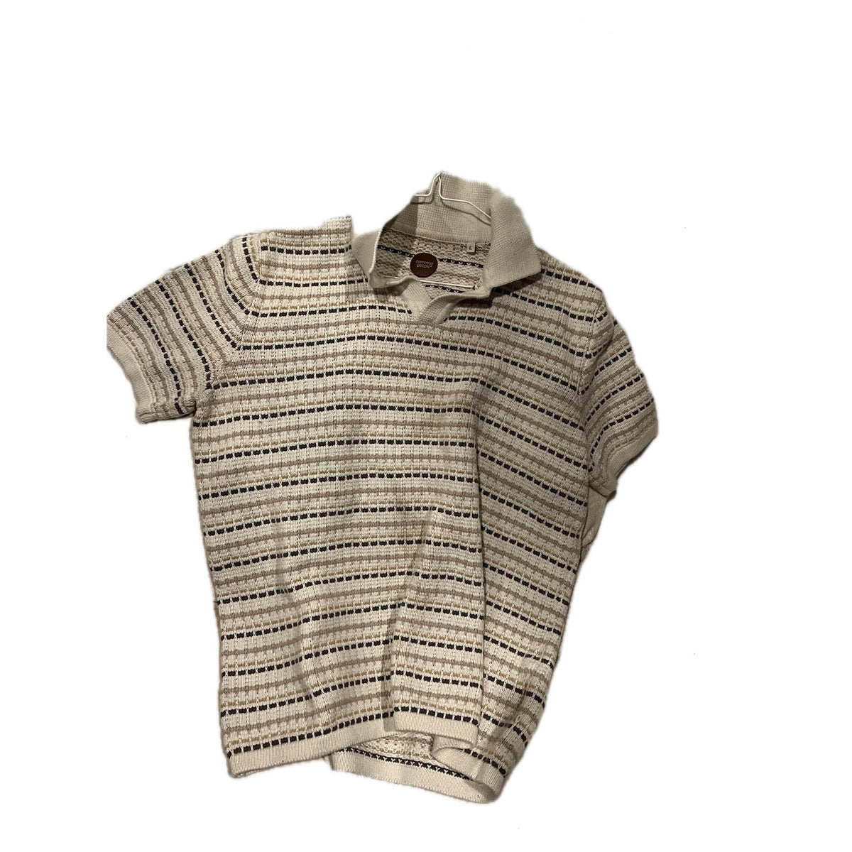 Common People Knit Sweater Polo Shirt Mens Large