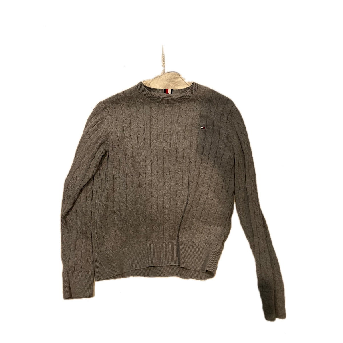 Tommy Hilfiger Gray Knit Crewneck Sweater Mens Medium