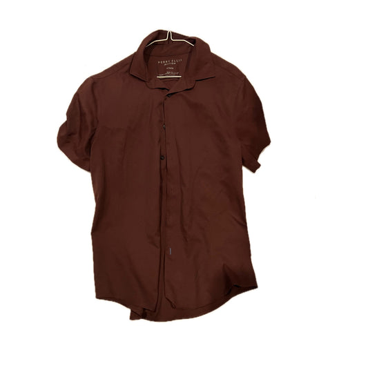 Perry Ellis Motion Slim Brown Polo Golf Shirt Mens Medium