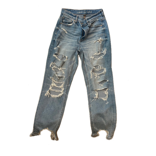 American Eagle Distressed Mom Jeans Woman Sz 6 28x25