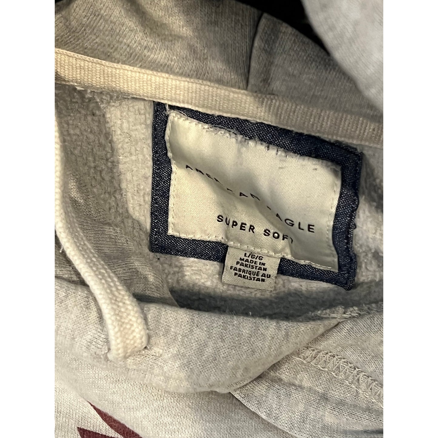 Sudadera con capucha American Eagle Beige Súper Suave Hombre Talla Grande