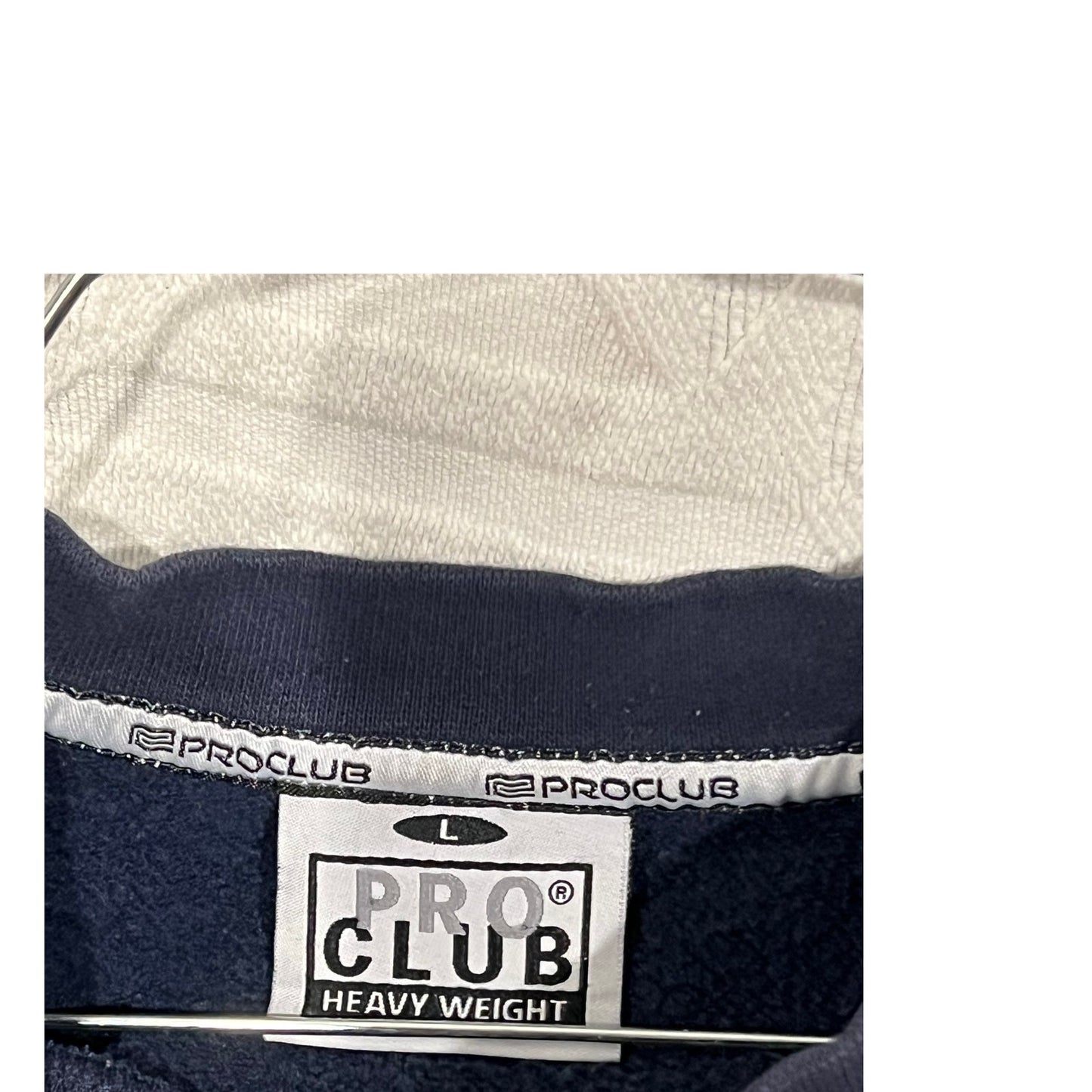 Sudadera negra de cuello redondo Proclub para hombre, talla L